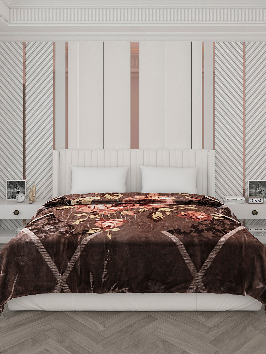 Printed Double Bed Reversible Blanket 2 Ply, 871 GSM, 4.6 kg (Moonvalley)