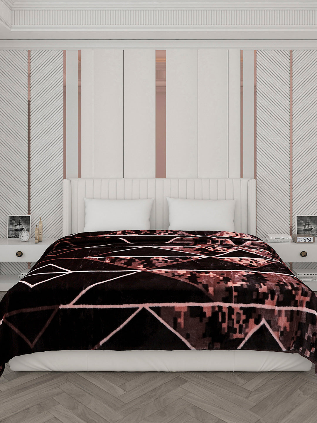 Printed Double Bed Reversible Blanket 2 Ply, 871 GSM, 4.6 kg (Moonvalley)