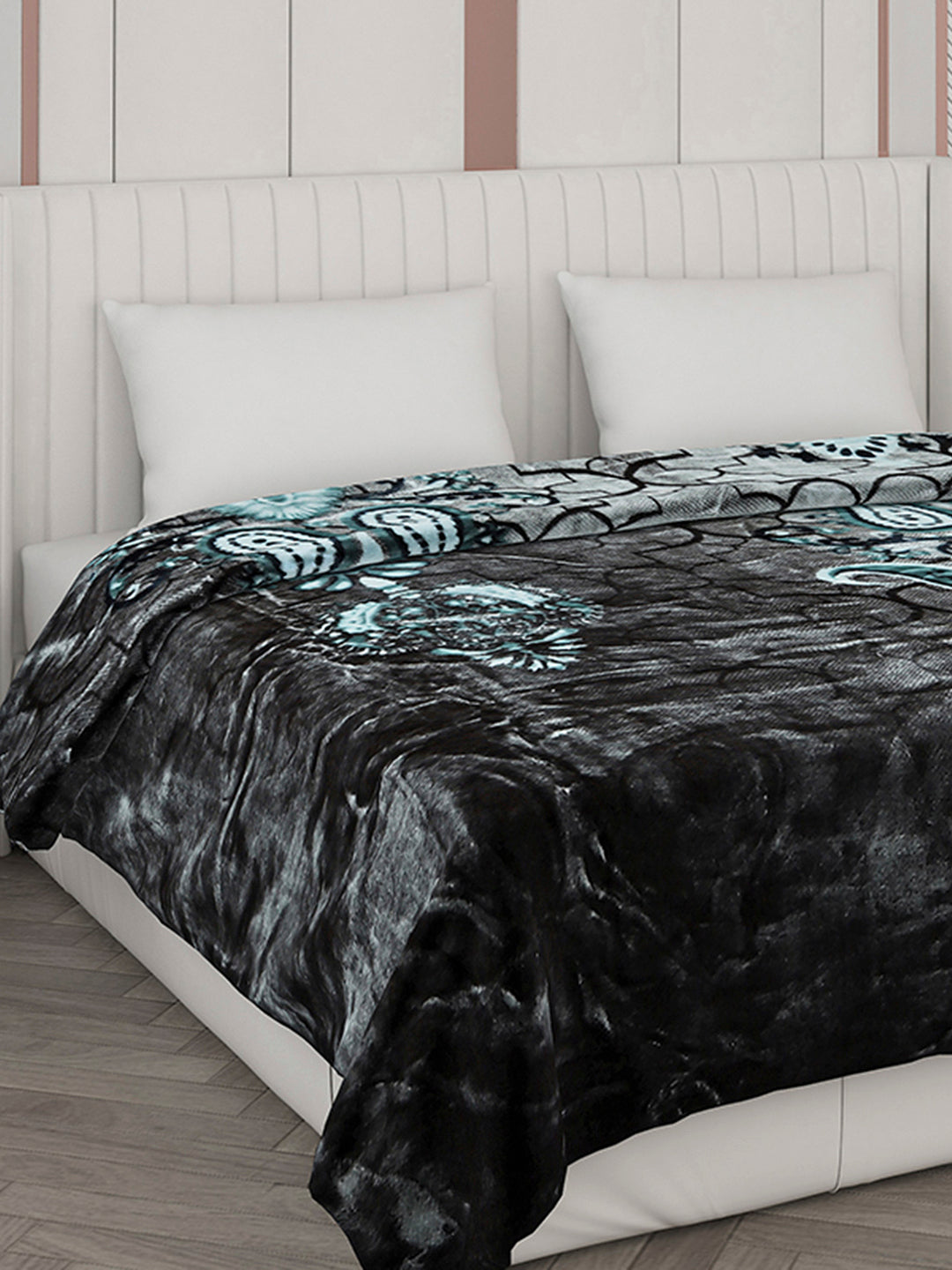 Printed Double Bed Reversible Blanket 2 Ply, 871 GSM, 4.6 kg (Moonvalley)