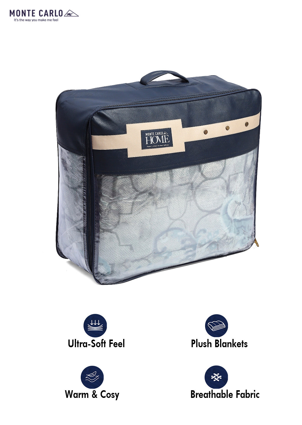 Printed Double Bed Reversible Blanket 2 Ply, 871 GSM, 4.6 kg (Moonvalley)