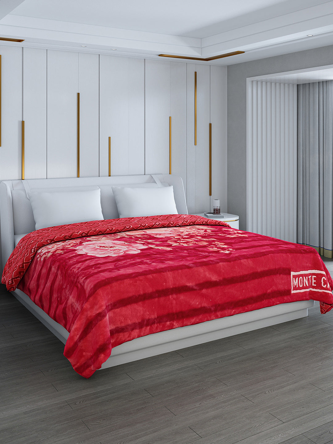 Printed Double Bed Blanket for Heavy Winter -3 Ply