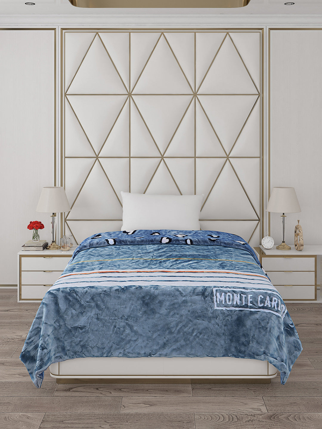 Printed Single Bed Reversible Blanket 2 Ply, 511 GSM, 1.8 kg (New Diamond)