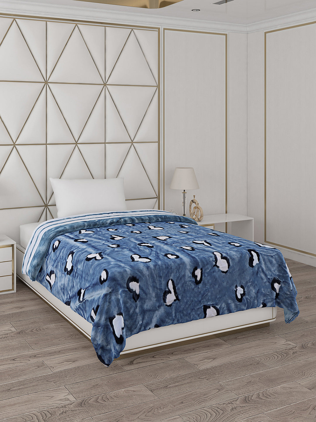 Printed Single Bed Reversible Blanket 2 Ply, 511 GSM, 1.8 kg (New Diamond)