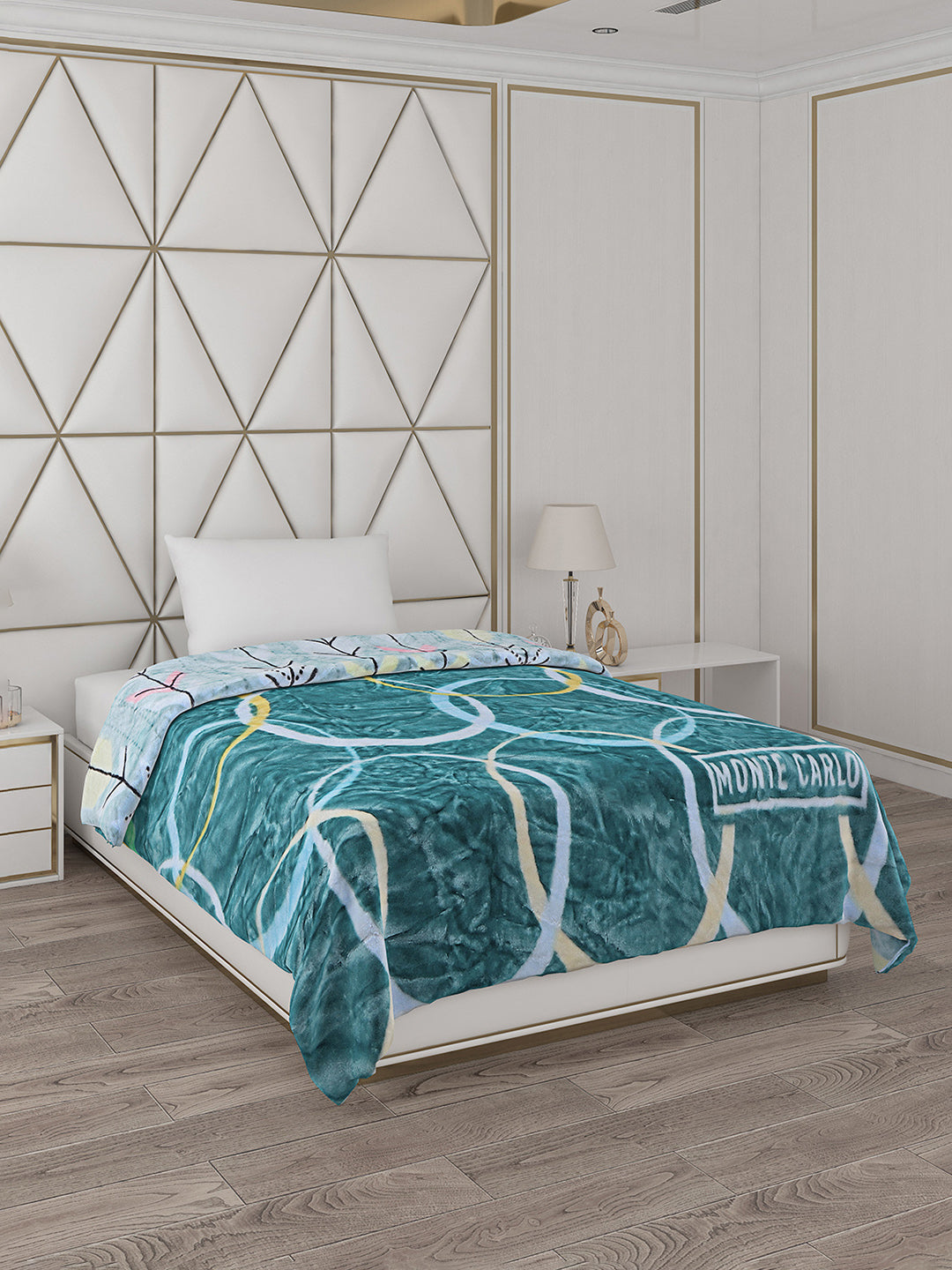 Printed Single Bed Reversible Blanket 2 Ply, 511 GSM, 1.8 kg (New Diamond)