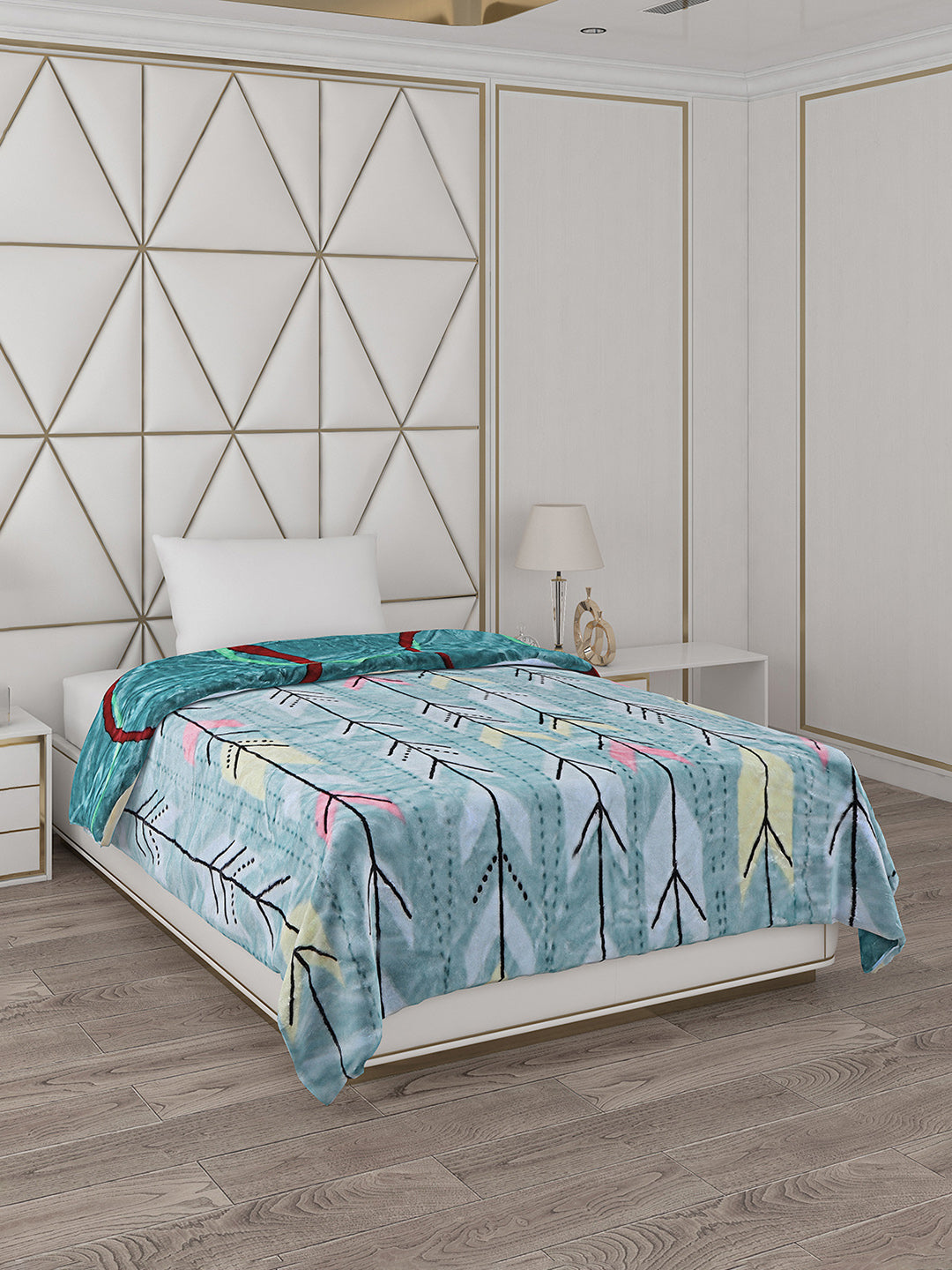 Printed Single Bed Reversible Blanket 2 Ply, 511 GSM, 1.8 kg (New Diamond)