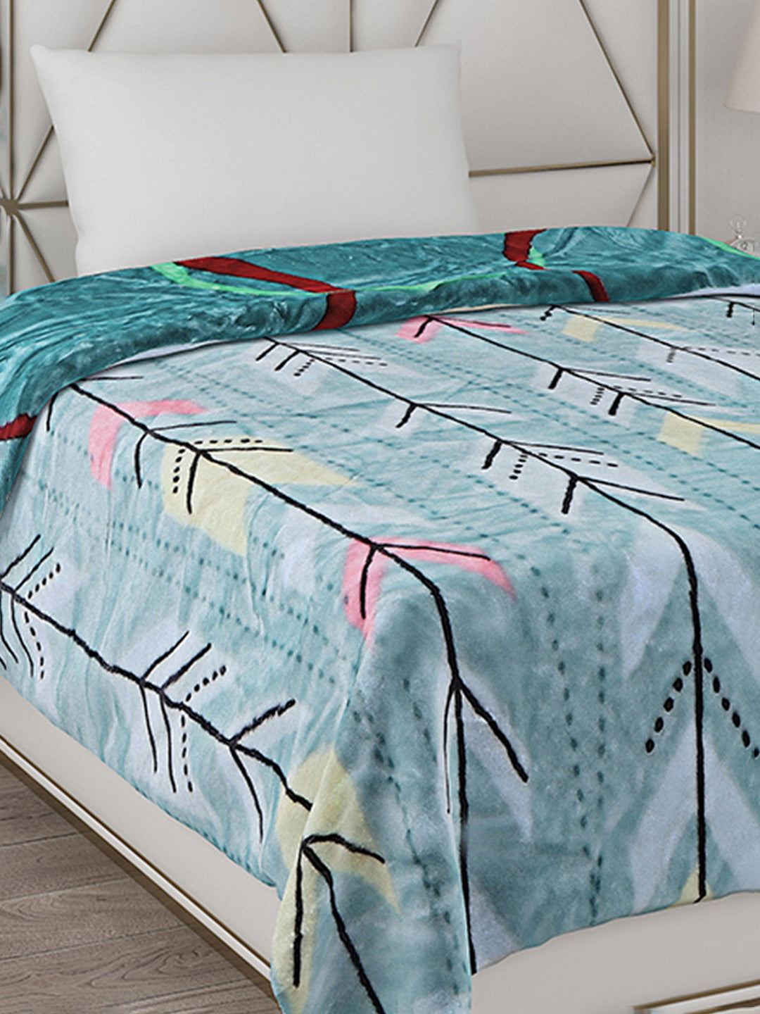 Printed Single Bed Reversible Blanket 2 Ply, 511 GSM, 1.8 kg (New Diamond)