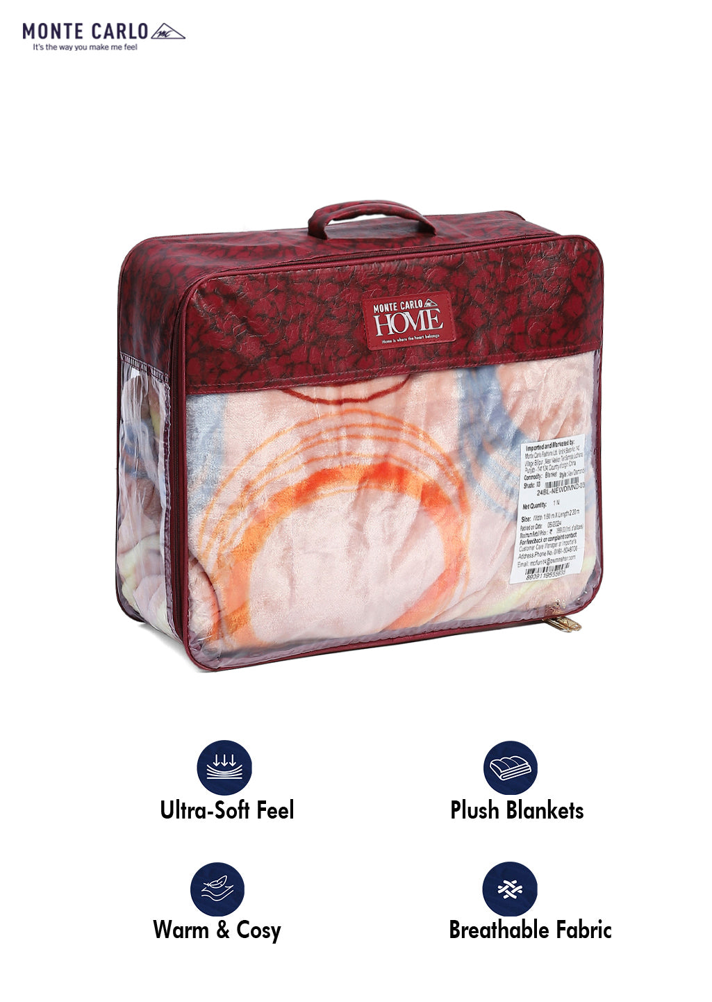 Printed Single Bed Reversible Blanket 2 Ply, 511 GSM, 1.8 kg (New Diamond)
