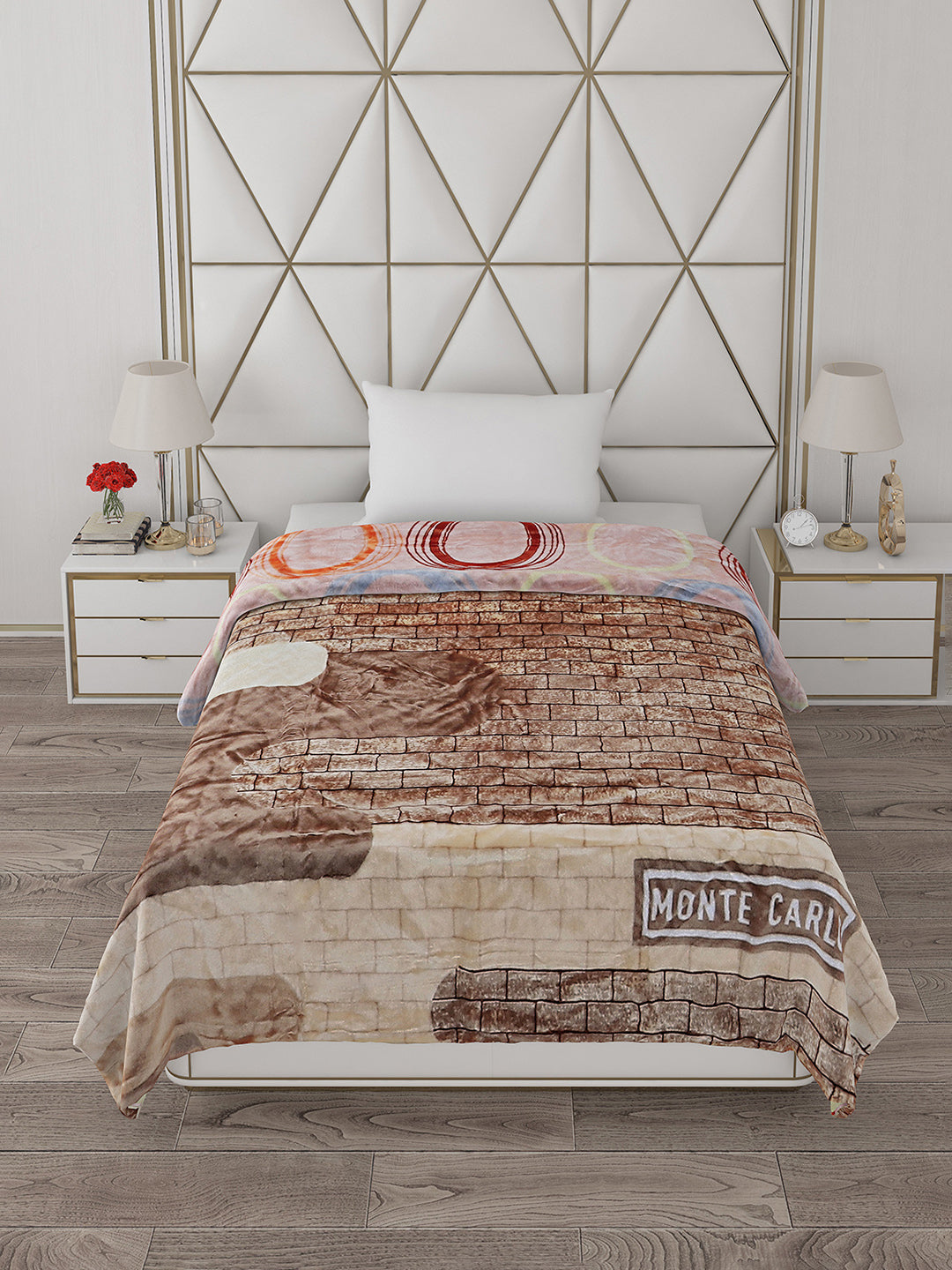 Printed Single Bed Reversible Blanket 2 Ply, 511 GSM, 1.8 kg (New Diamond)