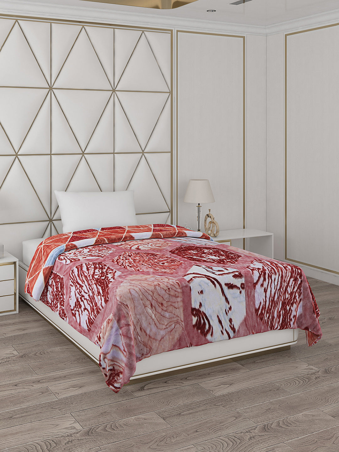 Printed Single Bed Reversible Blanket 2 Ply, 511 GSM, 1.8 kg (New Diamond)