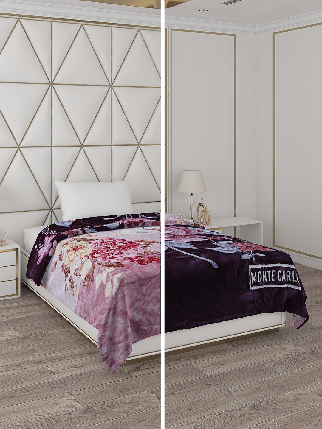 Printed Single Bed Reversible Blanket 2 Ply, 511 GSM, 1.8 kg (New Diamond)