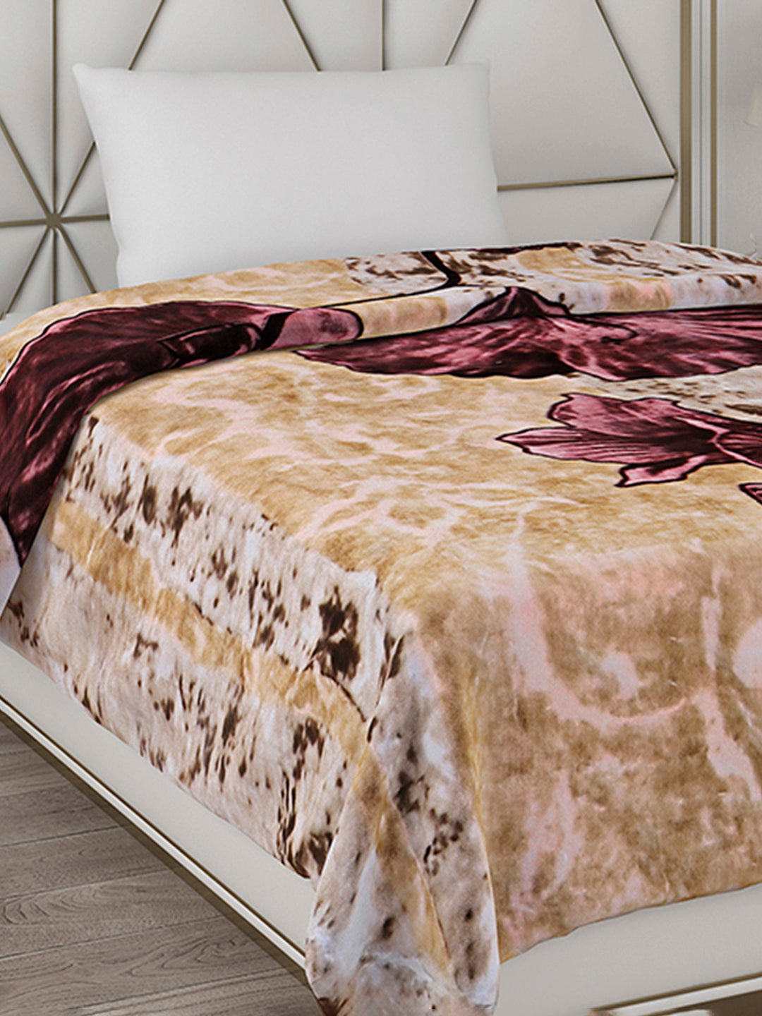 Printed Single Bed 1051 GSM Blanket Pearl 2 Ply (Weight 3.7 kg)