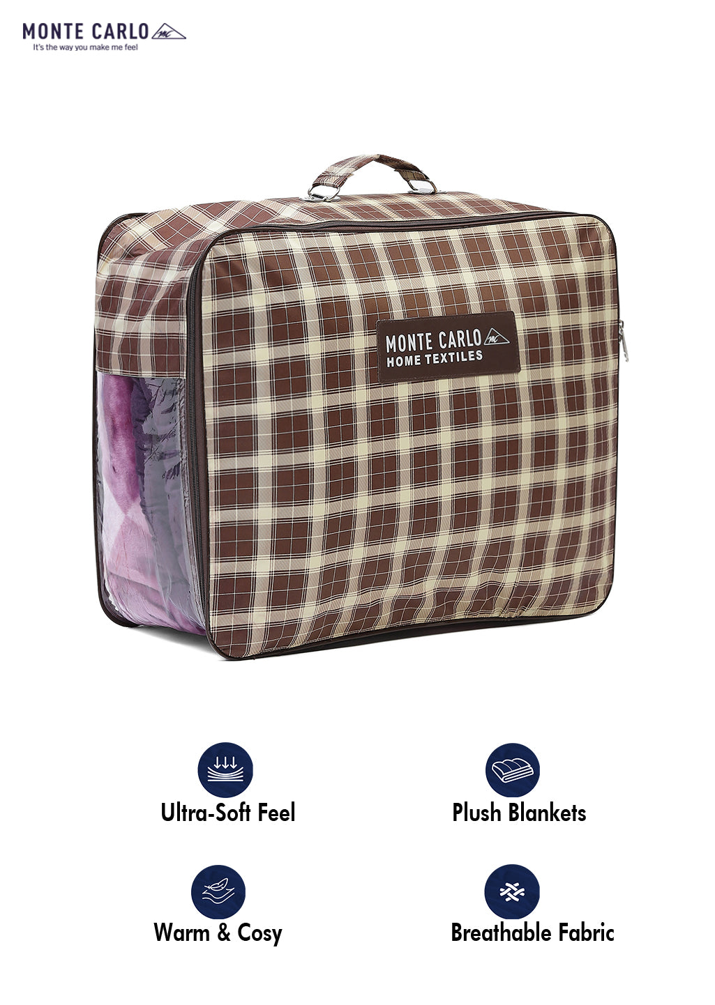 Printed Double Bed Blanket for Mild Winter -1 Ply