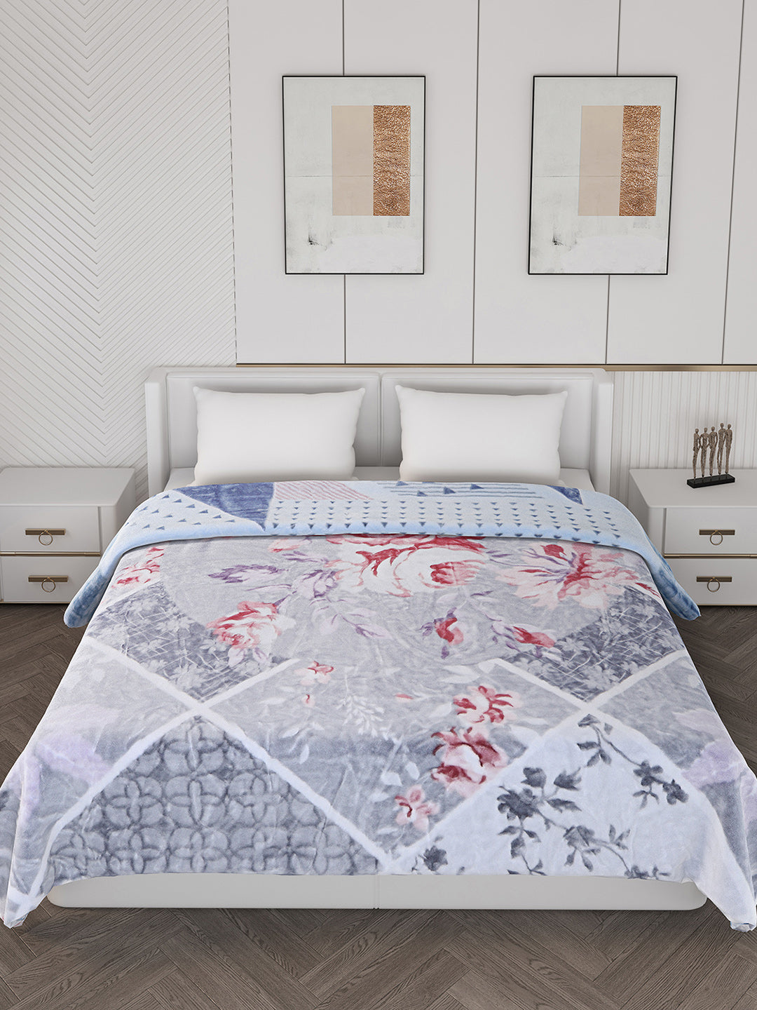 Printed Double Bed 550 GSM Blanket for Mild Winter -2 Ply (Weight 3 kg)