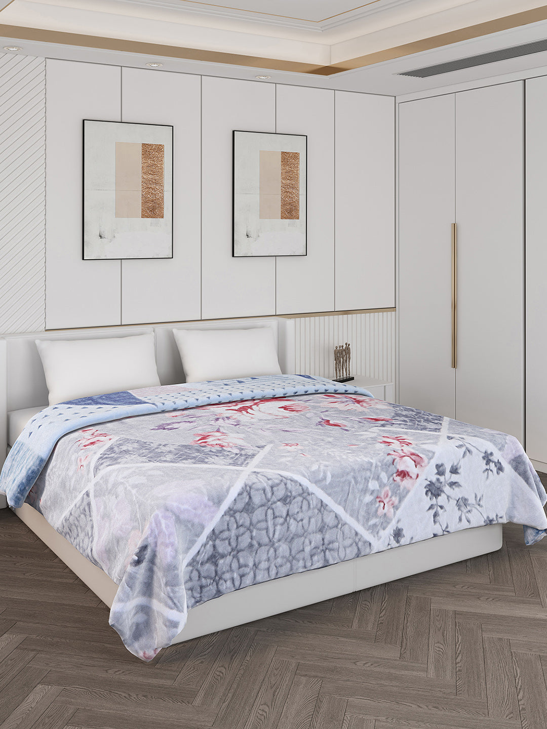 Printed Double Bed 550 GSM Blanket for Mild Winter -2 Ply (Weight 3 kg)