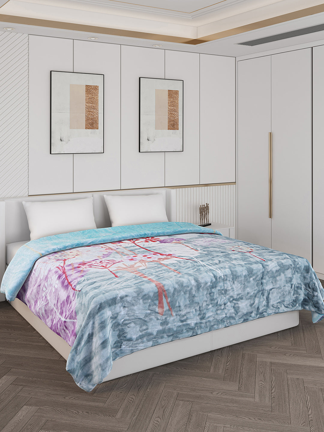 Printed Double Bed 550 GSM Blanket for Mild Winter -2 Ply (Weight 3 kg)