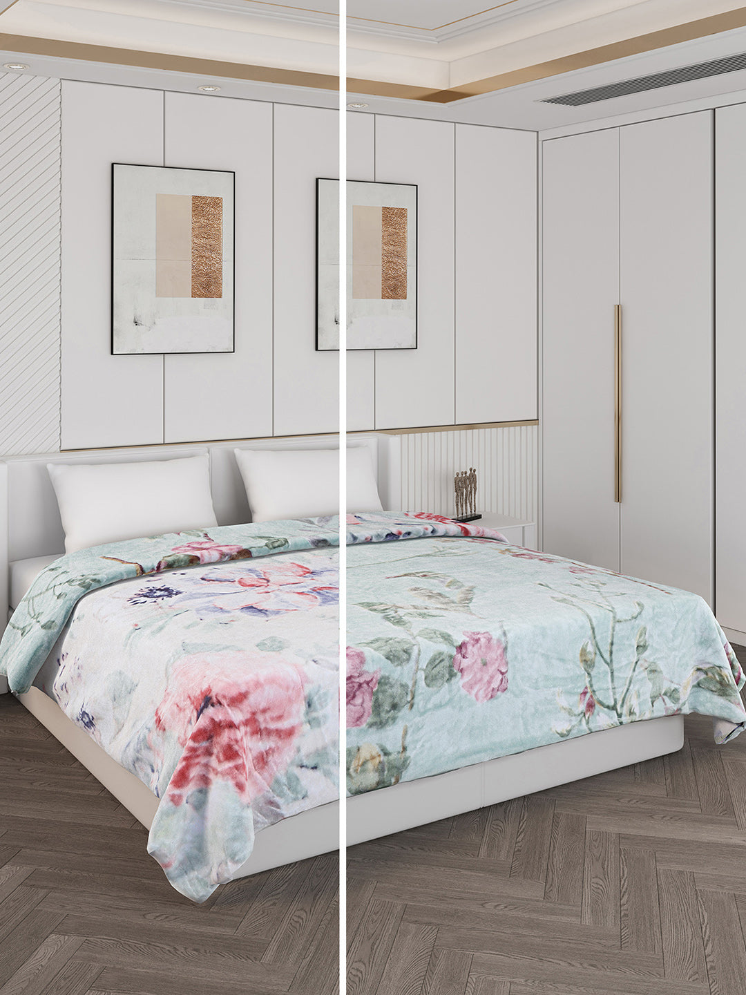 Printed Double Bed 550 GSM Blanket for Mild Winter -2 Ply (Weight 3 kg)