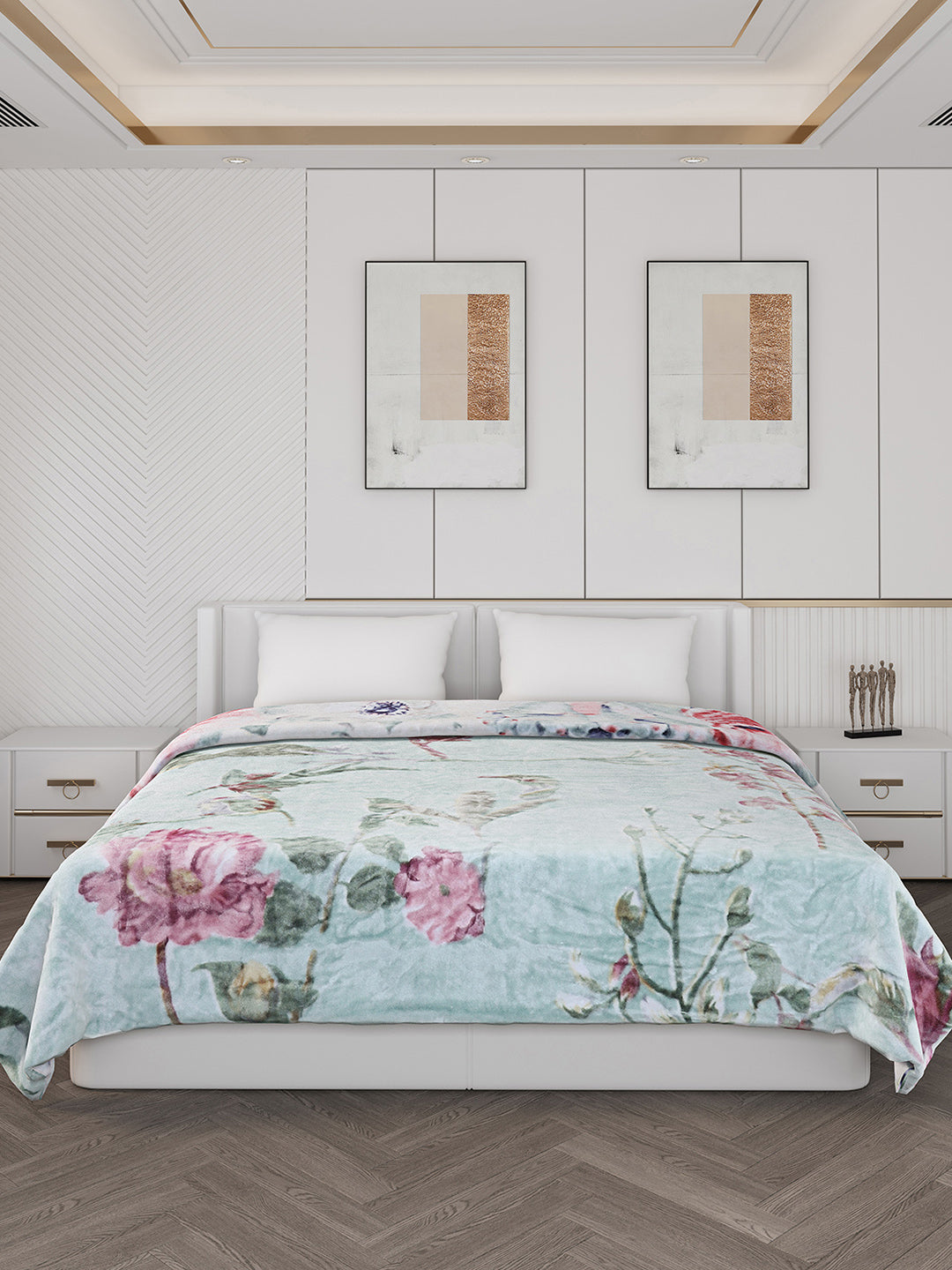 Printed Double Bed 550 GSM Blanket for Mild Winter -2 Ply (Weight 3 kg)