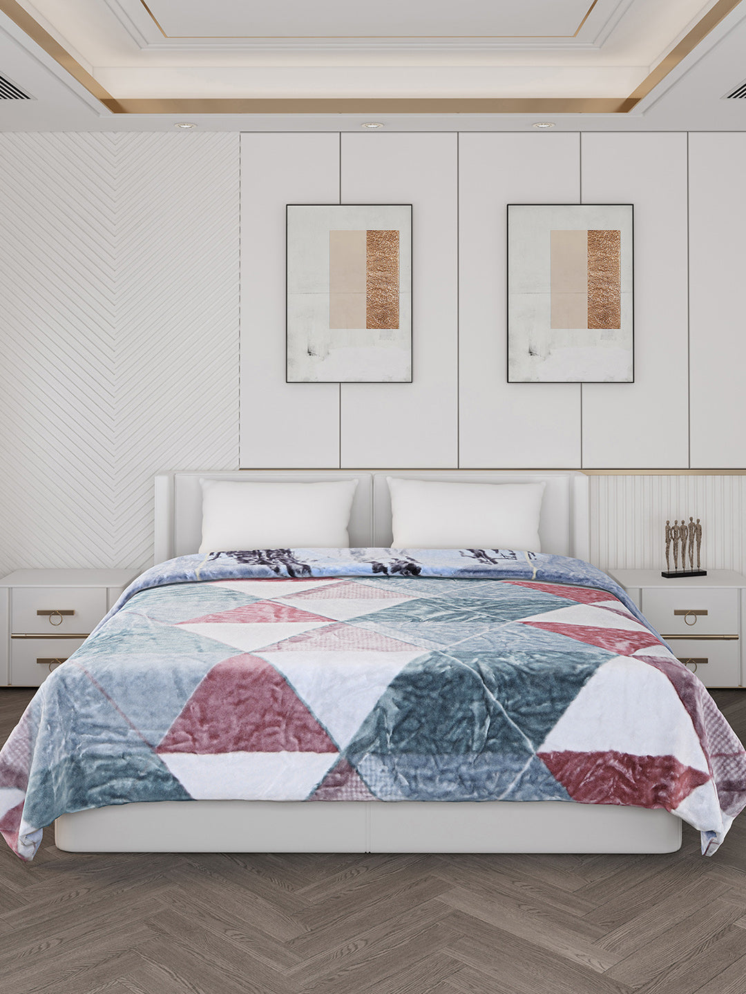 Printed Double Bed 550 GSM Blanket for Mild Winter -2 Ply (Weight 3 kg)