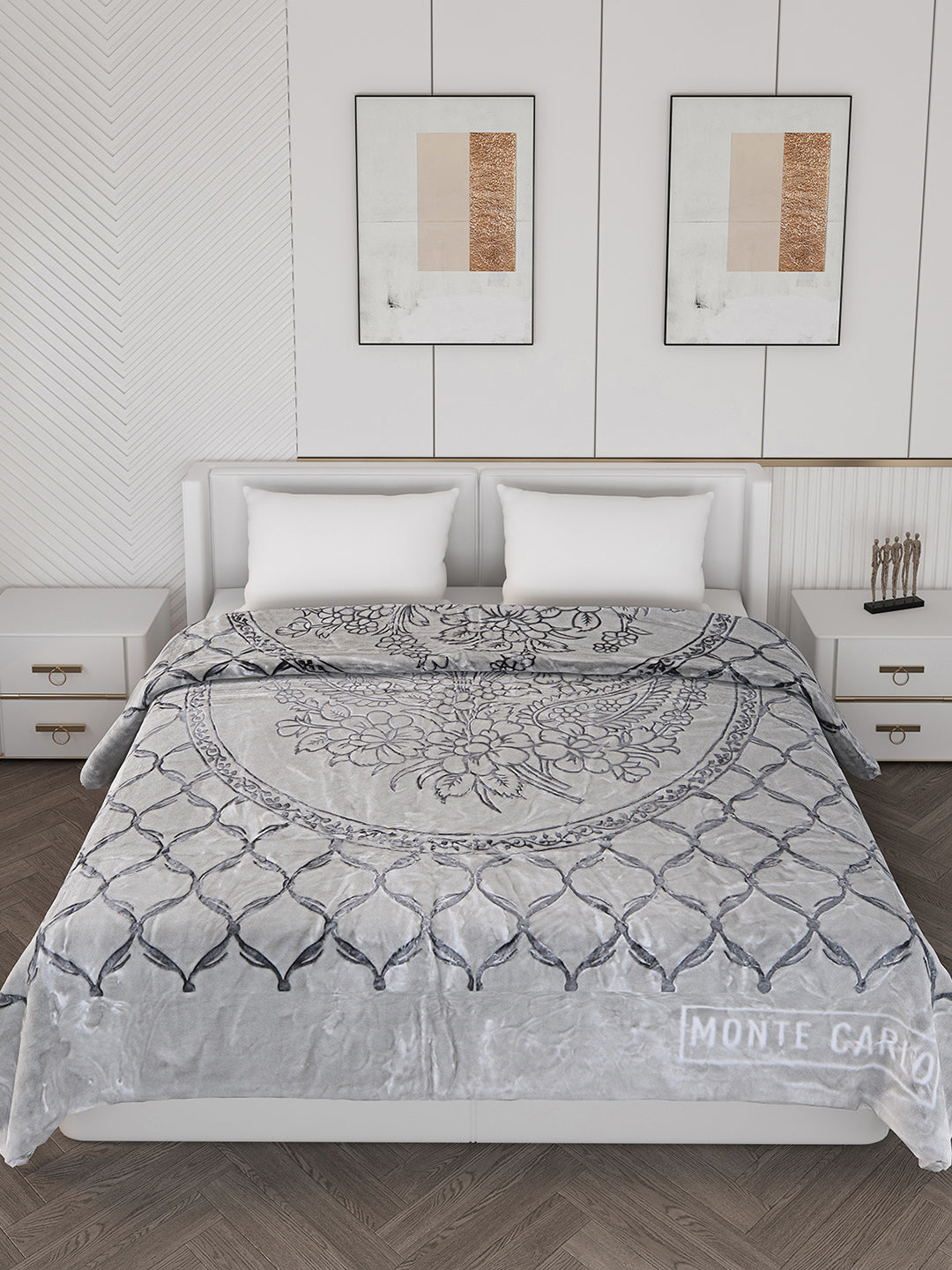 Printed Double Bed Reversible Blanket 2 Ply, 947 GSM, 5 kg (Rusty)
