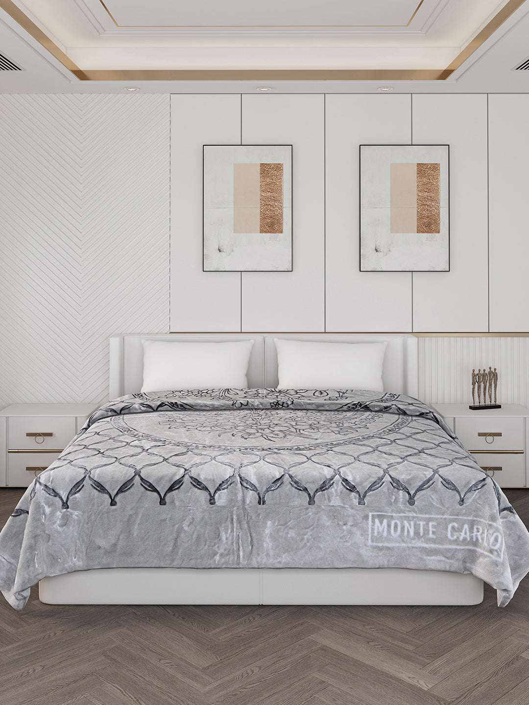 Printed Double Bed Reversible Blanket 2 Ply, 947 GSM, 5 kg (Rusty)