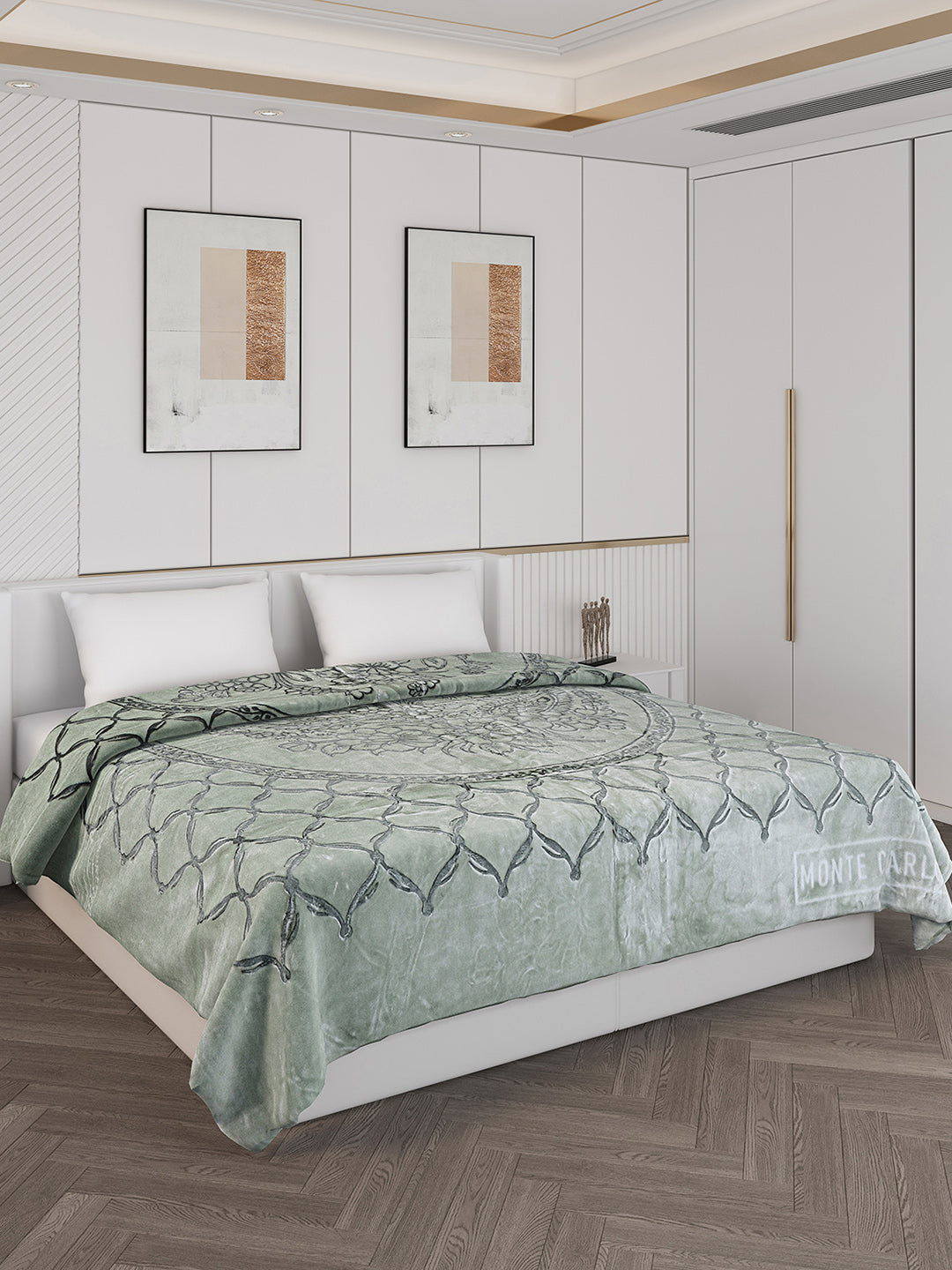Printed Double Bed Reversible Blanket 2 Ply, 947 GSM, 5 kg (Rusty)