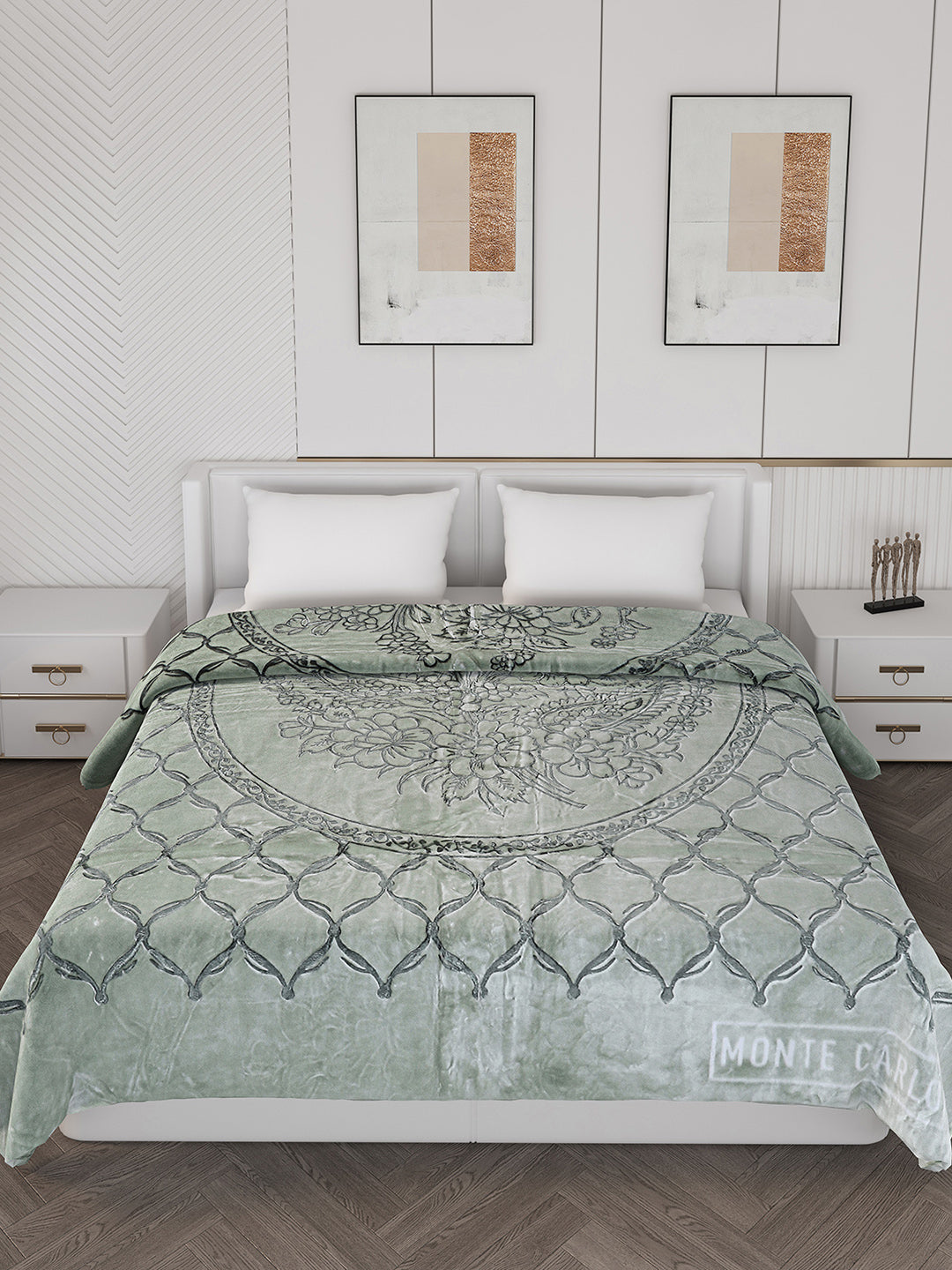 Printed Double Bed Reversible Blanket 2 Ply, 947 GSM, 5 kg (Rusty)