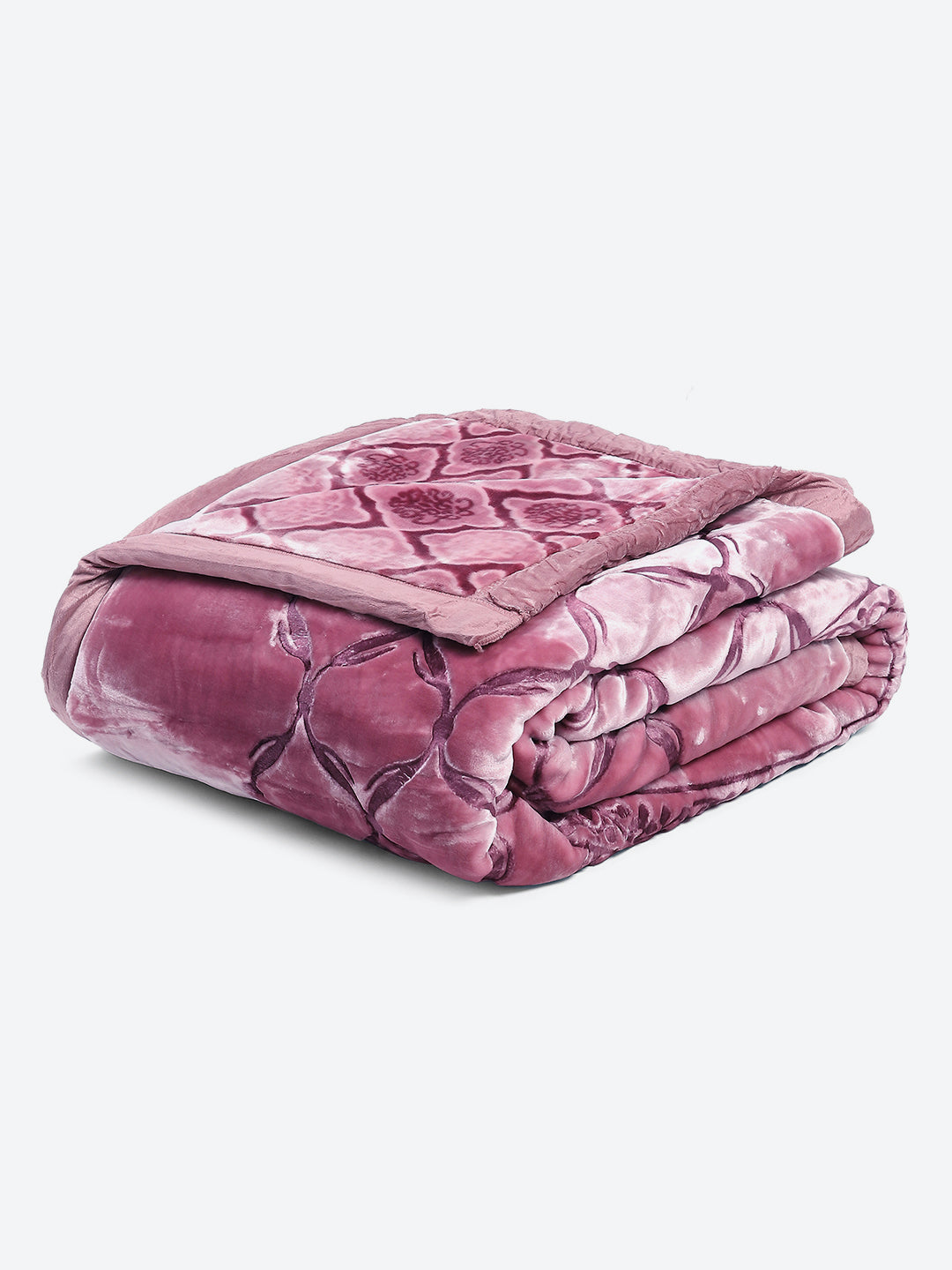 Printed Double Bed Reversible Blanket 2 Ply, 947 GSM, 5 kg (Rusty)