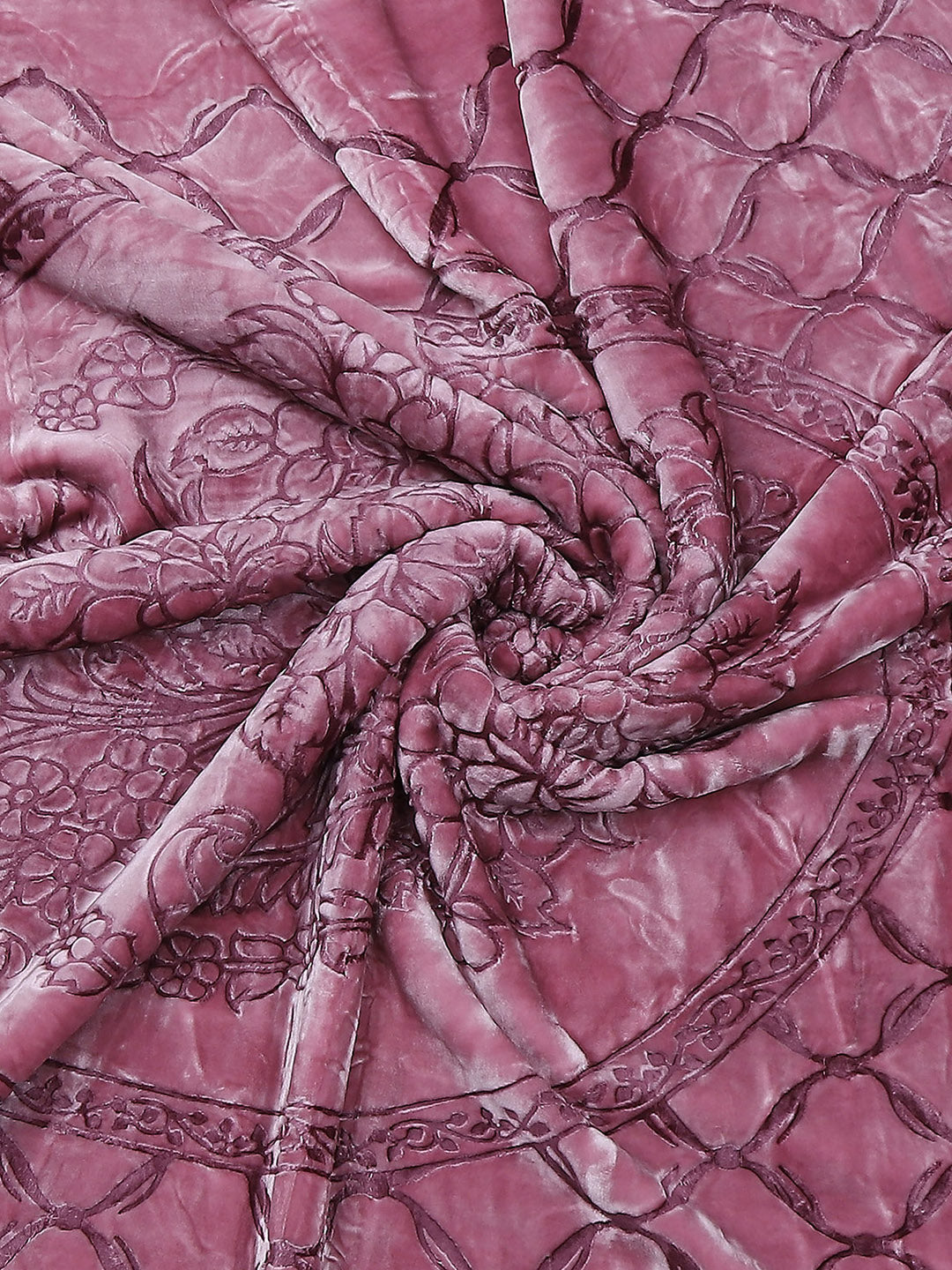 Printed Double Bed Reversible Blanket 2 Ply, 947 GSM, 5 kg (Rusty)