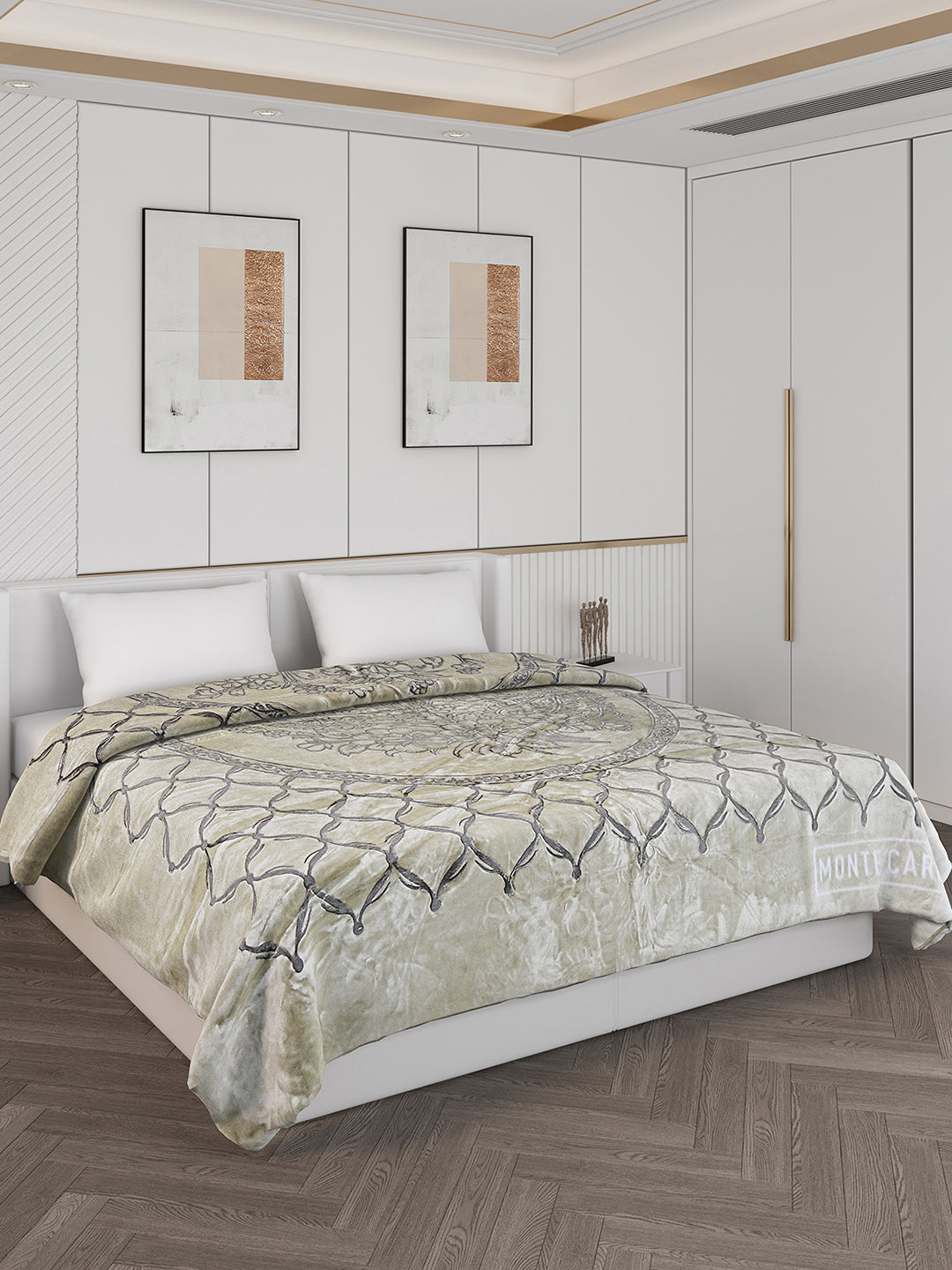 Printed Double Bed Reversible Blanket 2 Ply, 947 GSM, 5 kg (Rusty)