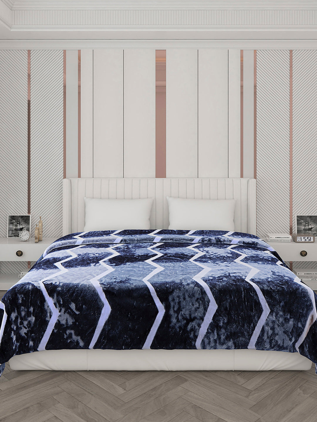Printed Double Bed 596 GSM Blanket Samuel 2 Ply (Weight 3.15 kg)