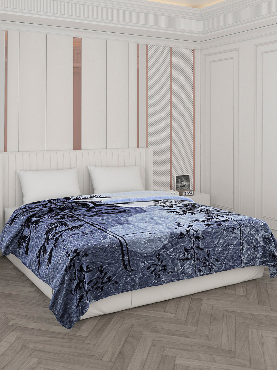 Printed Double Bed 596 GSM Blanket Samuel 2 Ply (Weight 3.15 kg)