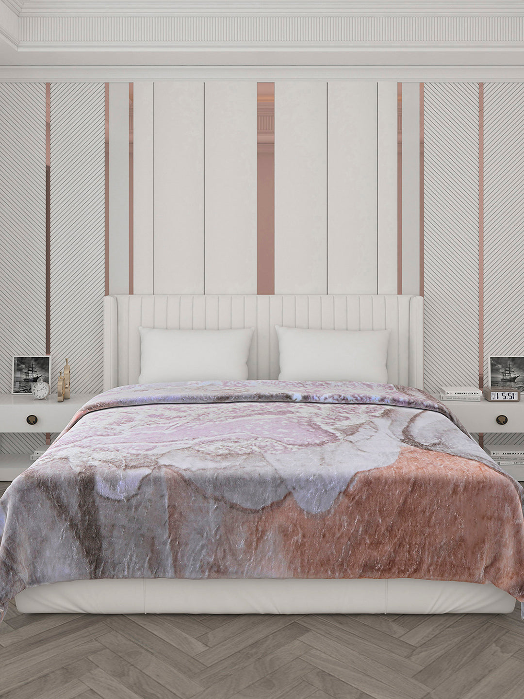 Printed Double Bed 596 GSM Blanket Samuel 2 Ply (Weight 3.15 kg)