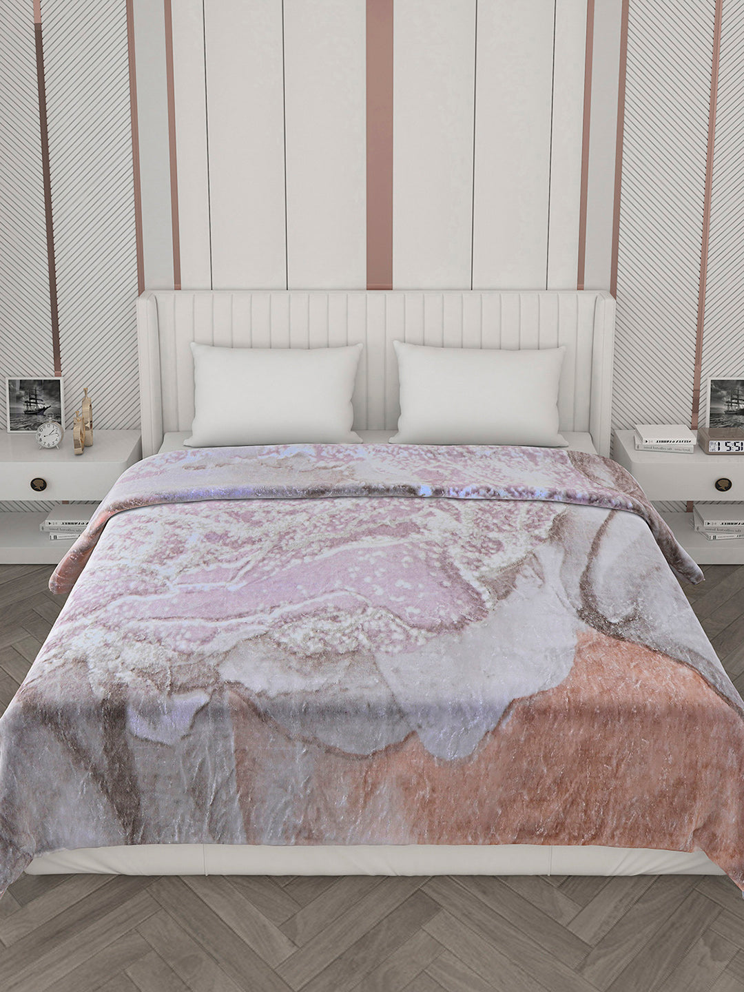 Printed Double Bed 596 GSM Blanket Samuel 2 Ply (Weight 3.15 kg)