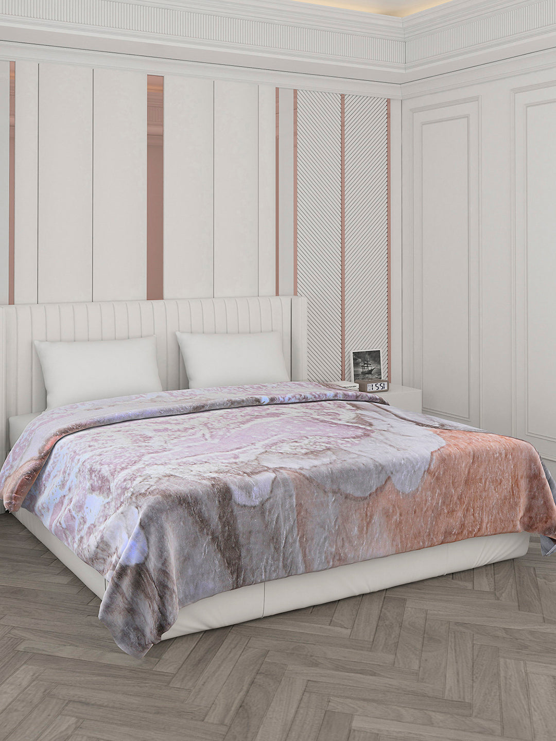 Printed Double Bed 596 GSM Blanket Samuel 2 Ply (Weight 3.15 kg)