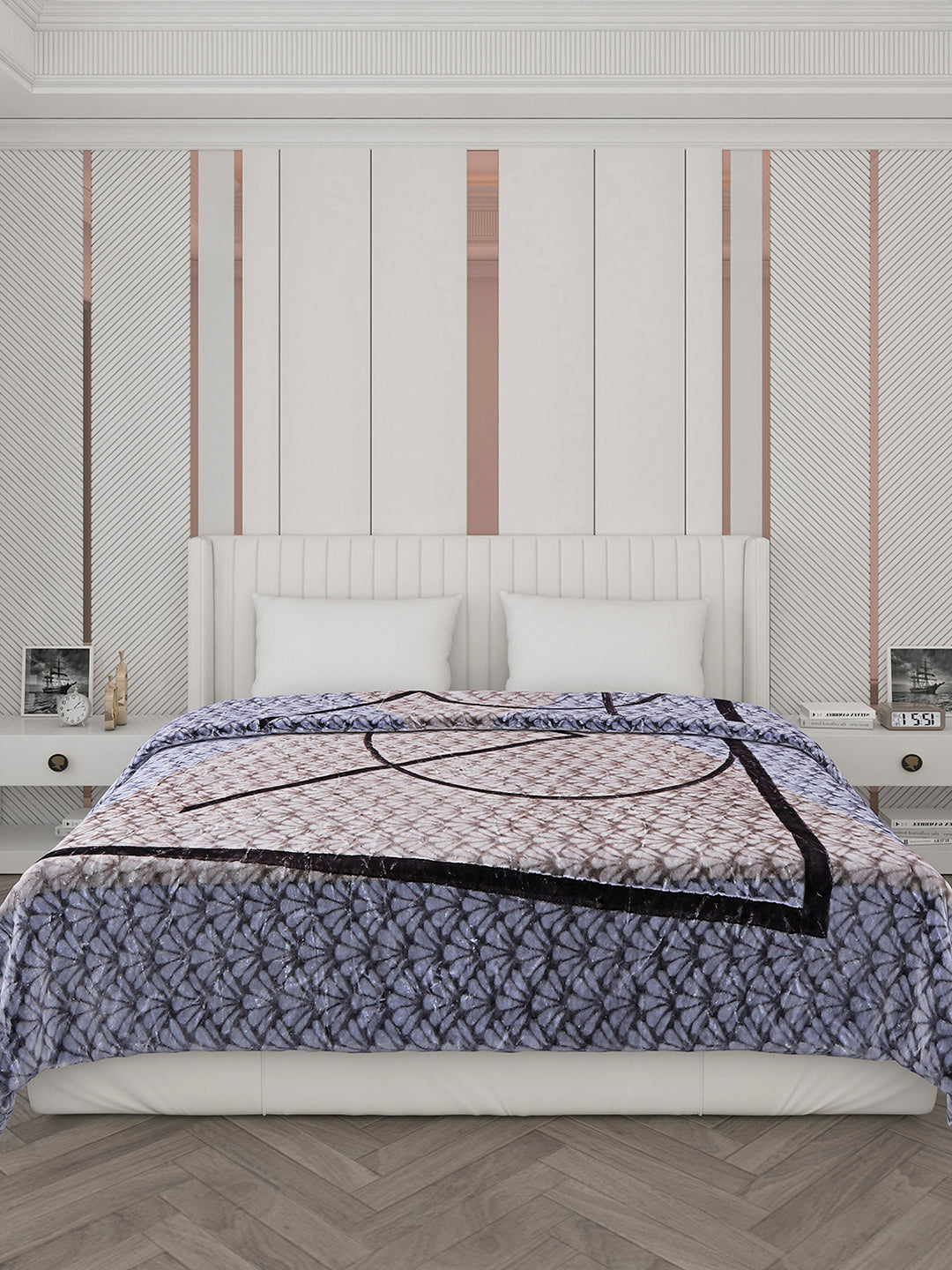 Printed Double Bed 596 GSM Blanket Samuel 2 Ply (Weight 3.15 kg)