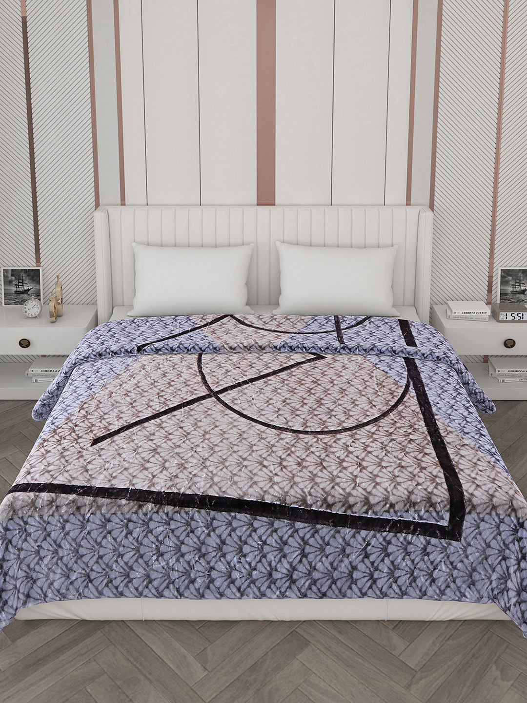 Printed Double Bed 596 GSM Blanket Samuel 2 Ply (Weight 3.15 kg)