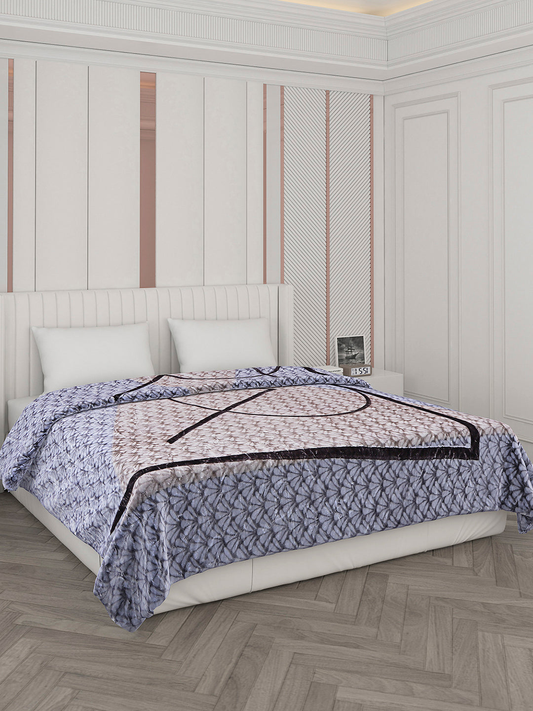 Printed Double Bed 596 GSM Blanket Samuel 2 Ply (Weight 3.15 kg)