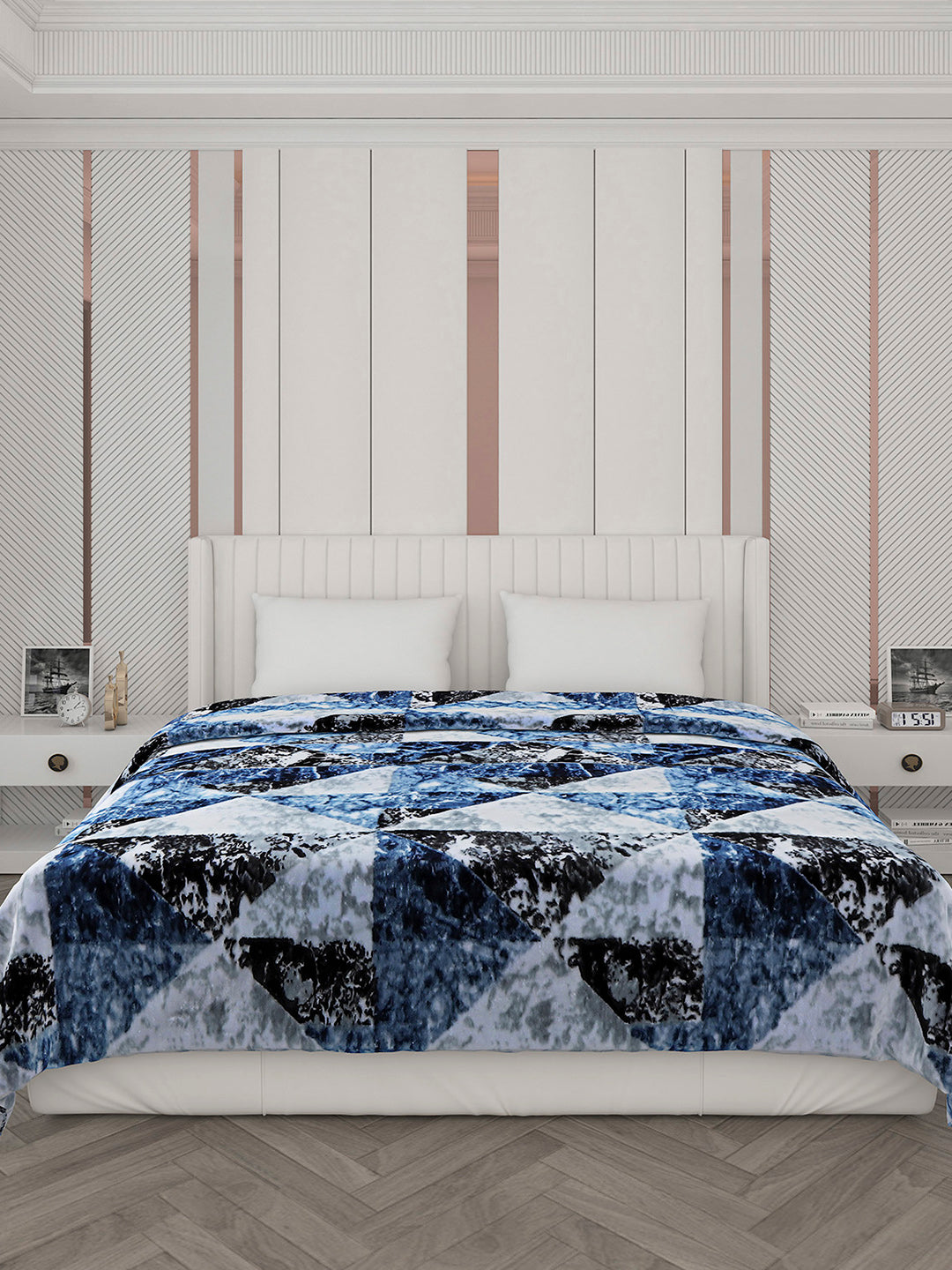 Printed Double Bed 596 GSM Blanket Samuel 2 Ply (Weight 3.15 kg)