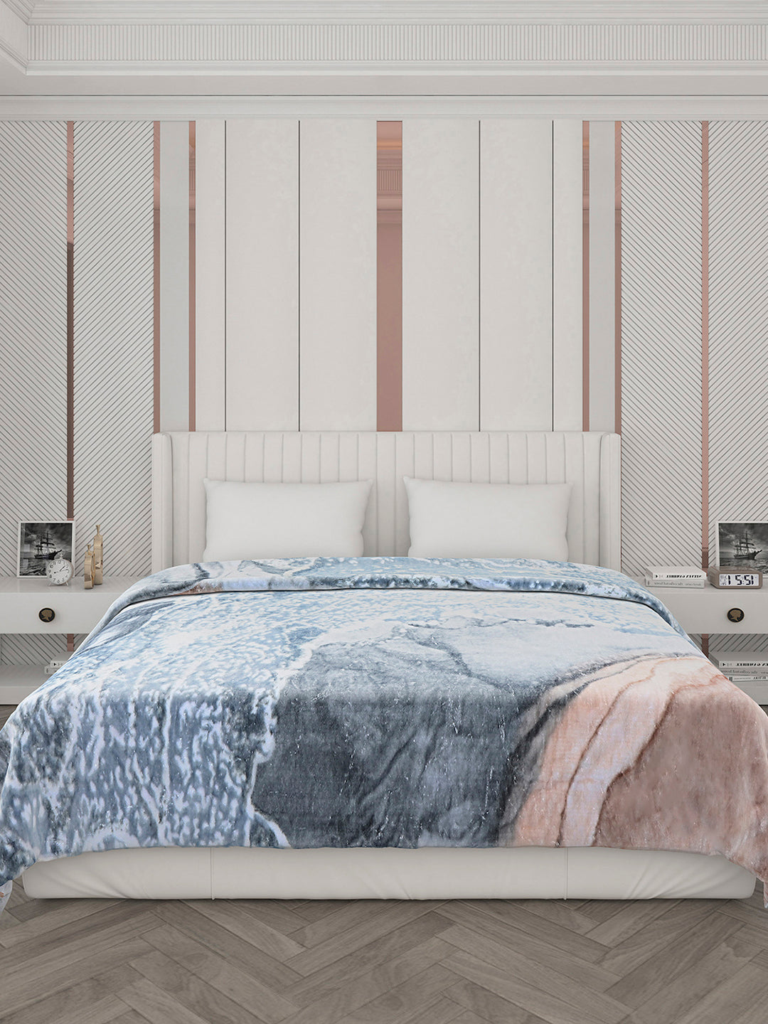 Printed Double Bed 596 GSM Blanket Samuel 2 Ply (Weight 3.15 kg)