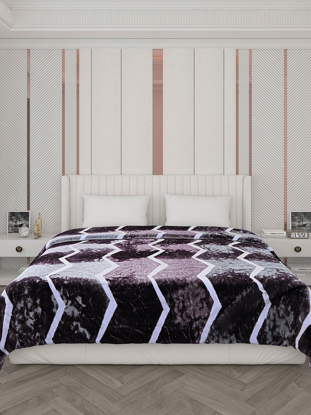 Printed Double Bed 596 GSM Blanket Samuel 2 Ply (Weight 3.15 kg)