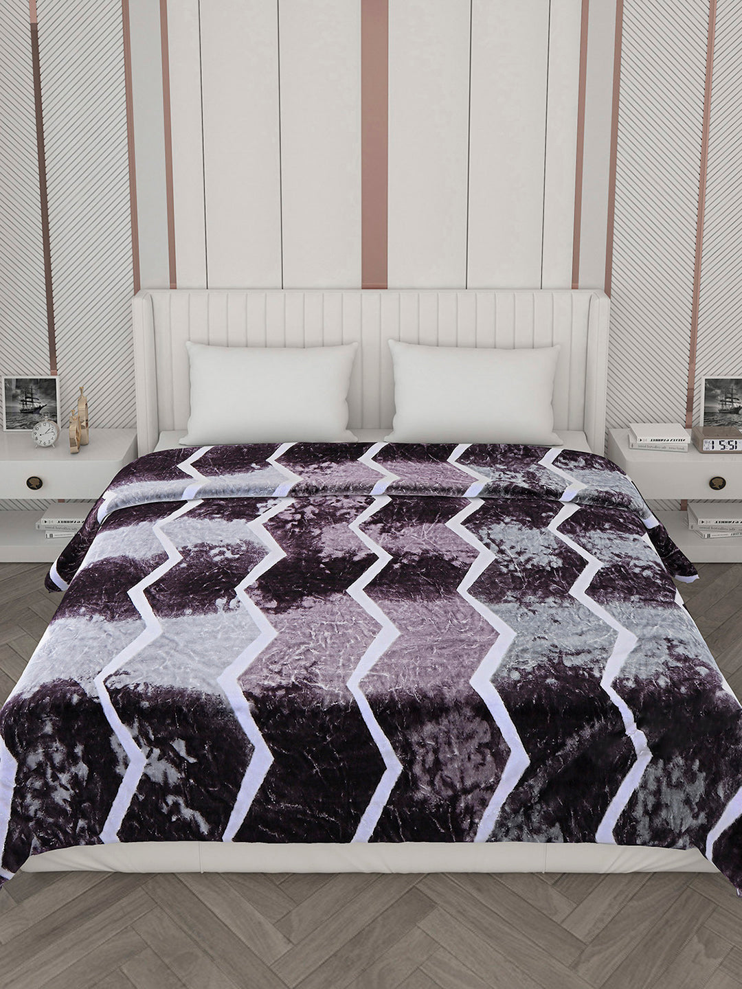 Printed Double Bed 596 GSM Blanket Samuel 2 Ply (Weight 3.15 kg)