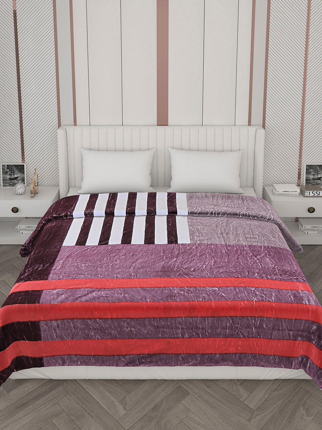 Printed Double Bed 596 GSM Blanket Samuel 2 Ply (Weight 3.15 kg)