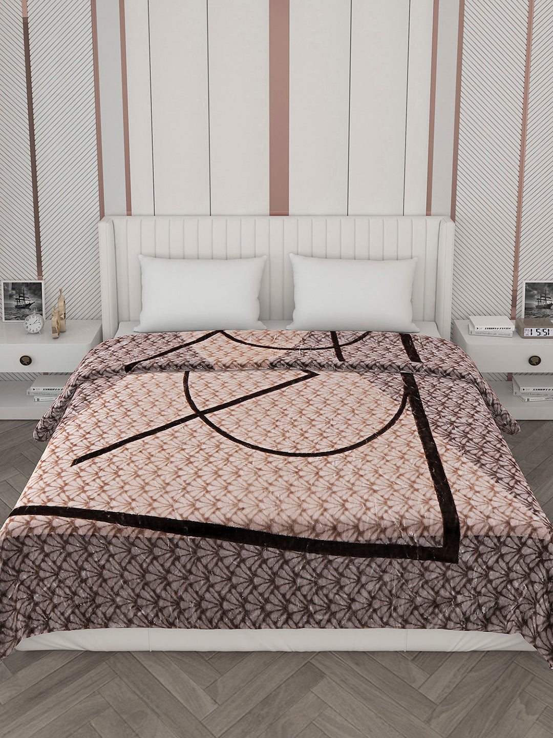 Printed Double Bed 596 GSM Blanket Samuel 2 Ply (Weight 3.15 kg)