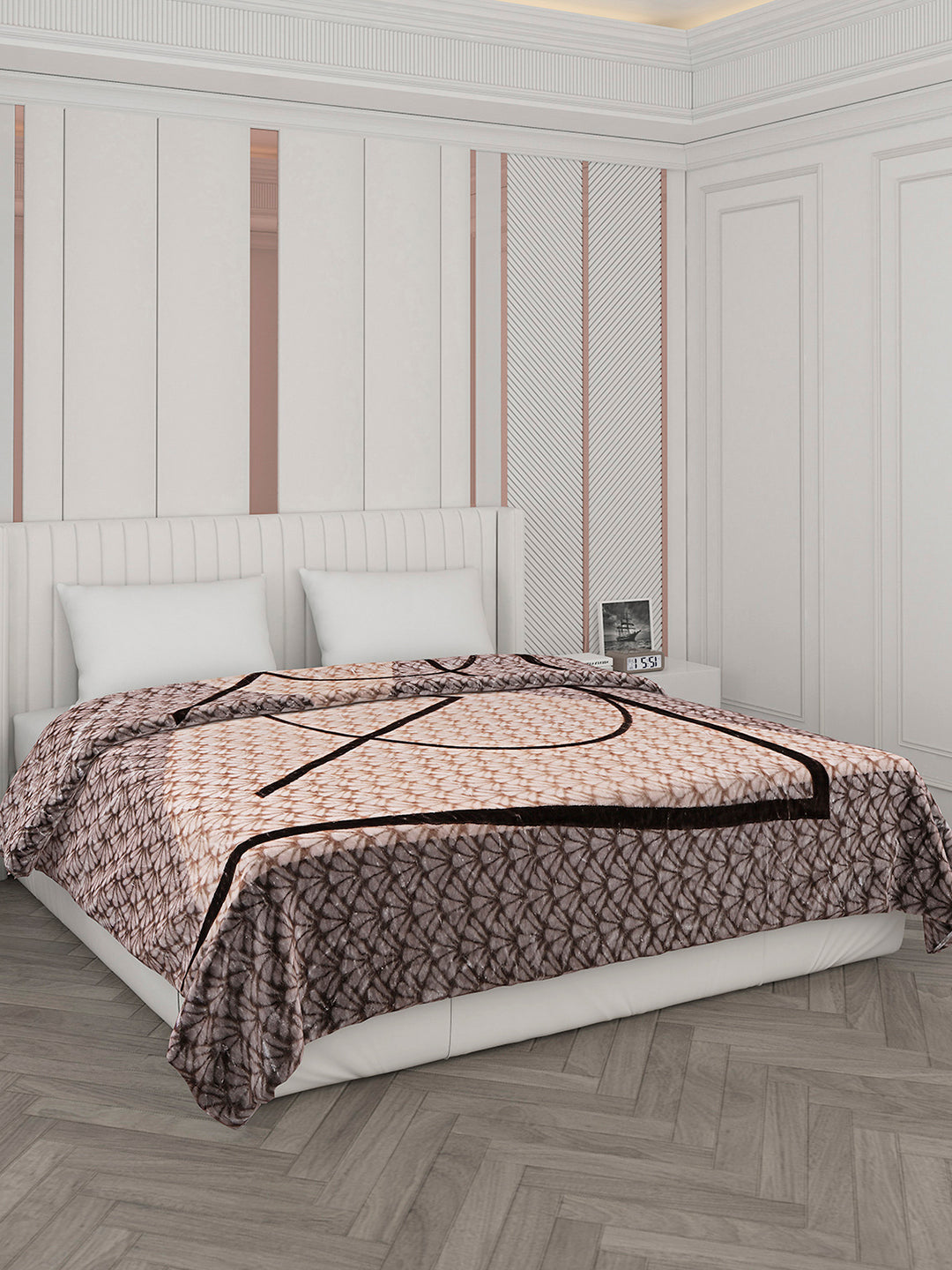 Printed Double Bed 596 GSM Blanket Samuel 2 Ply (Weight 3.15 kg)