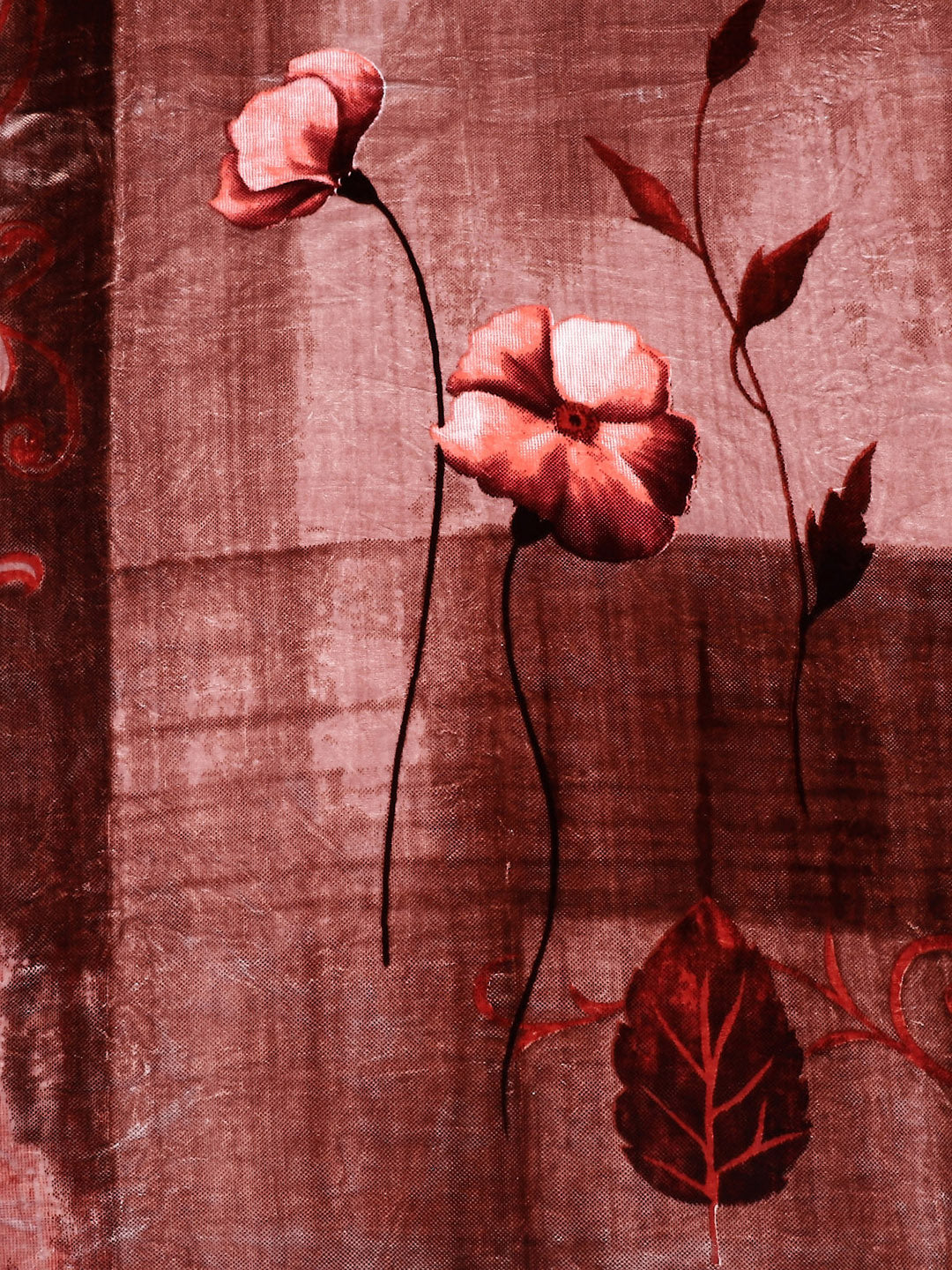 Printed Double Bed 795 GSM Blanket Scarlet 2 Ply (Weight 4.2 kg)
