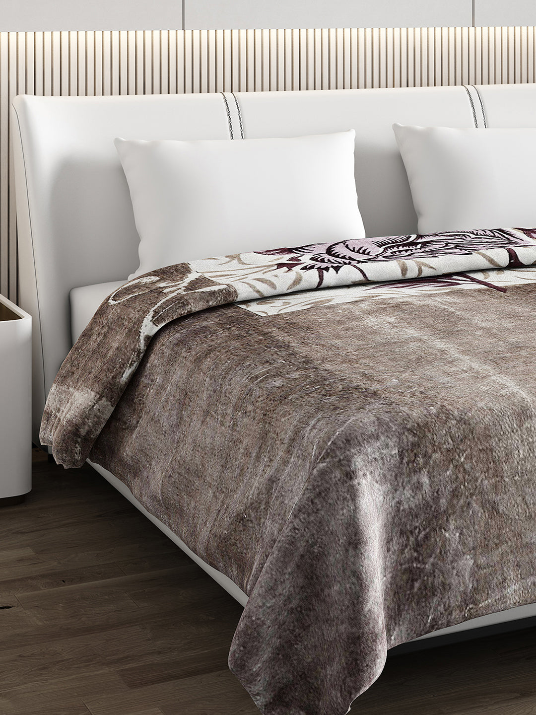 Printed Double Bed 795 GSM Blanket Scarlet 2 Ply (Weight 4.2 kg)