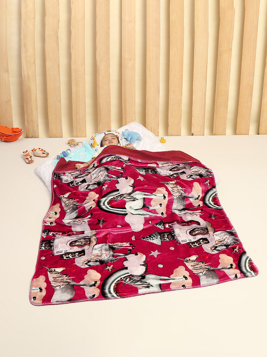 Printed Baby Blanket 2 Ply, 519 GSM, Weight 0.8 kg (Sherlock)