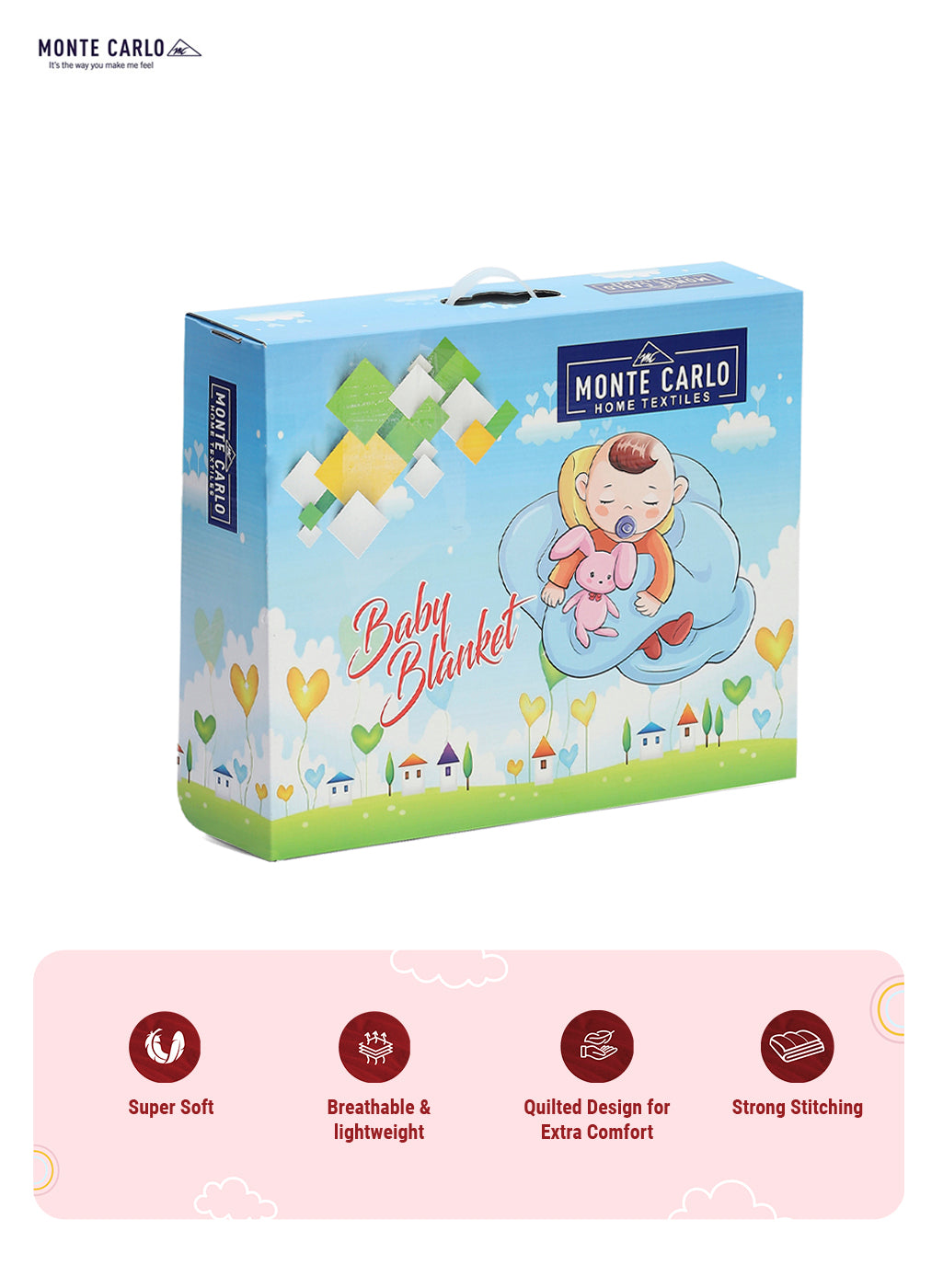 Printed Baby Blanket 2 Ply, 519 GSM, Weight 0.8 kg (Sherlock)