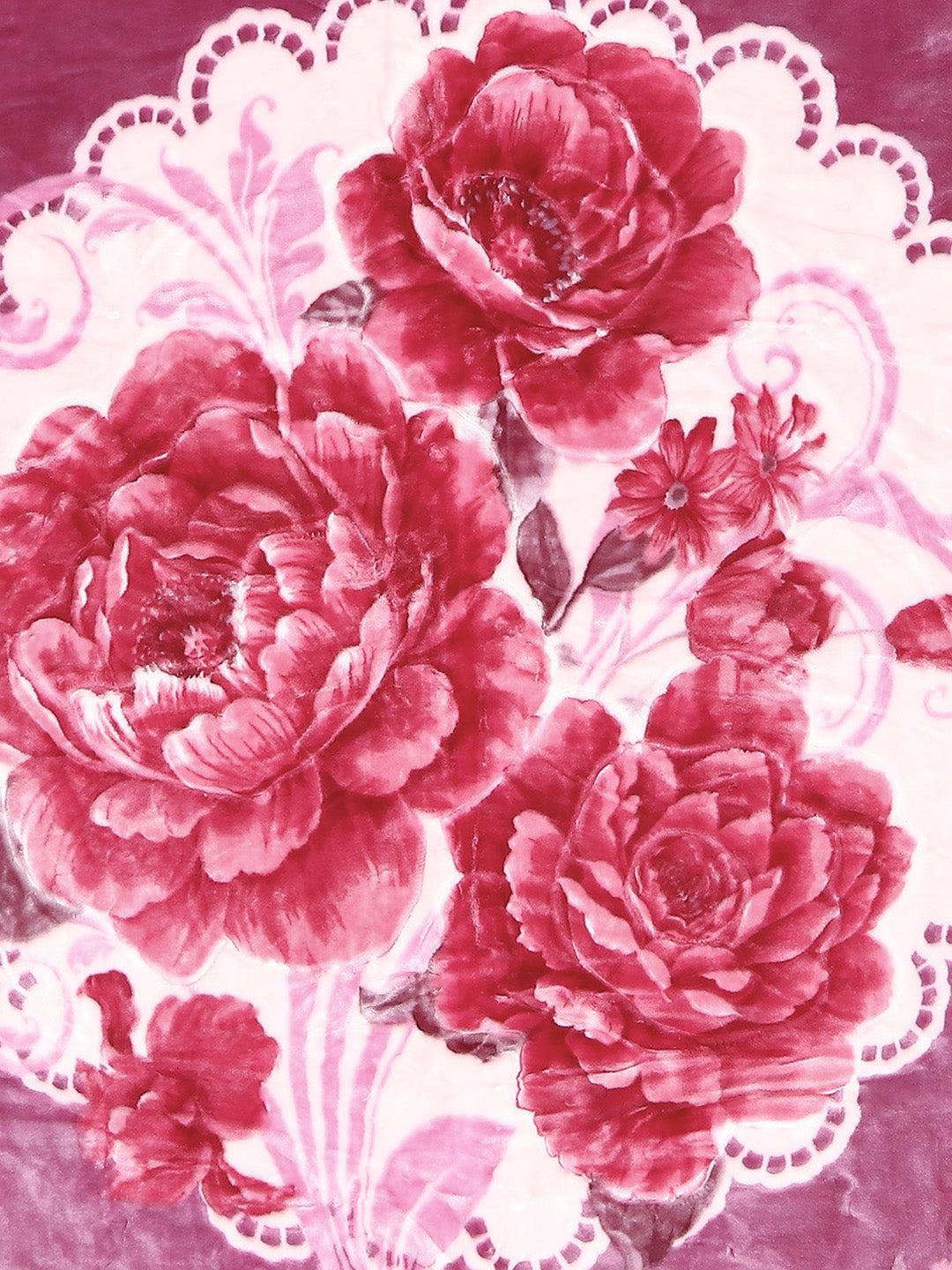 Floral Print Single Bed 852 GSM Blanket for Heavy Winter -2 Ply (Weight 3 kg)