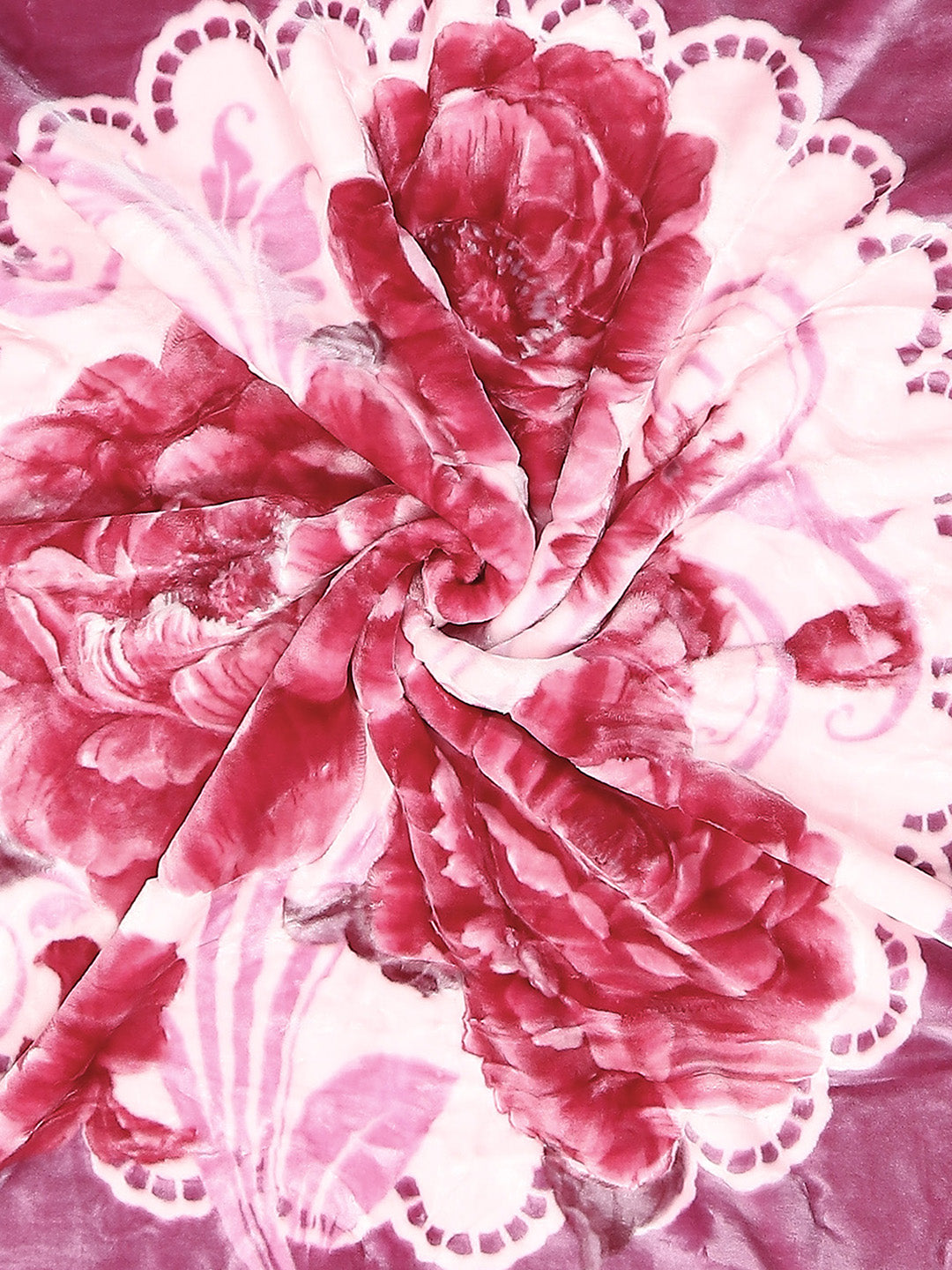Floral Print Single Bed 852 GSM Blanket for Heavy Winter -2 Ply (Weight 3 kg)